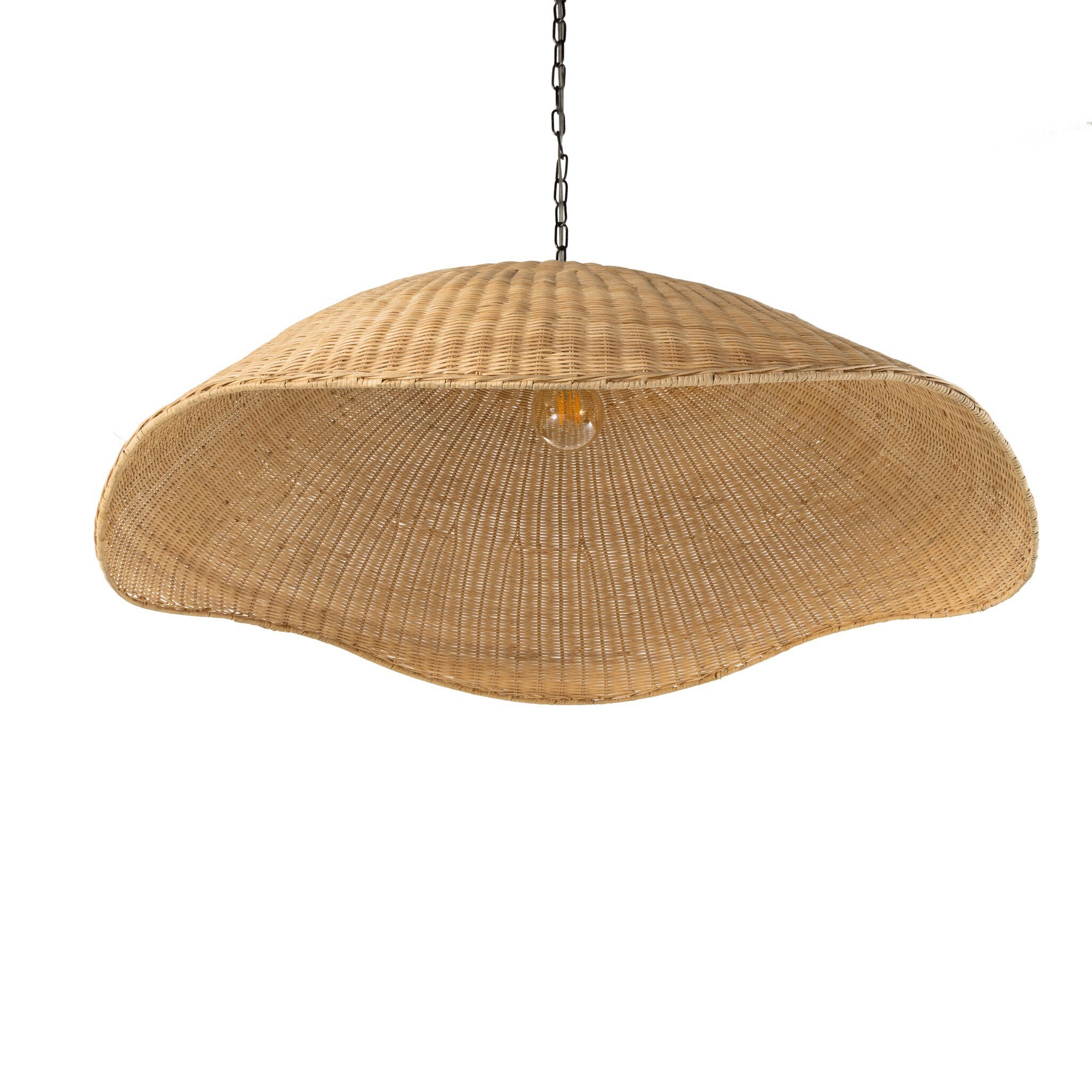 Elowen Rattan Pendant - Pure Salt