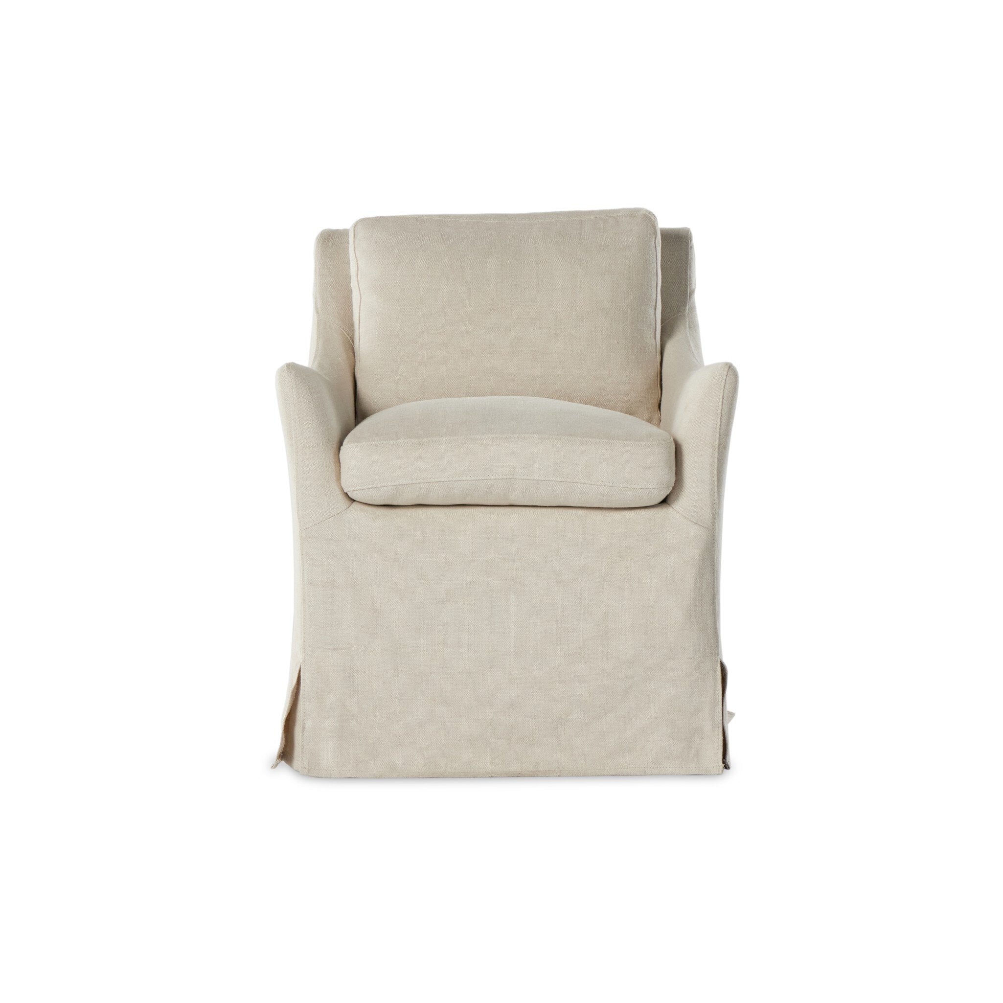 Melina Slipcover Swivel Chair - Pure Salt