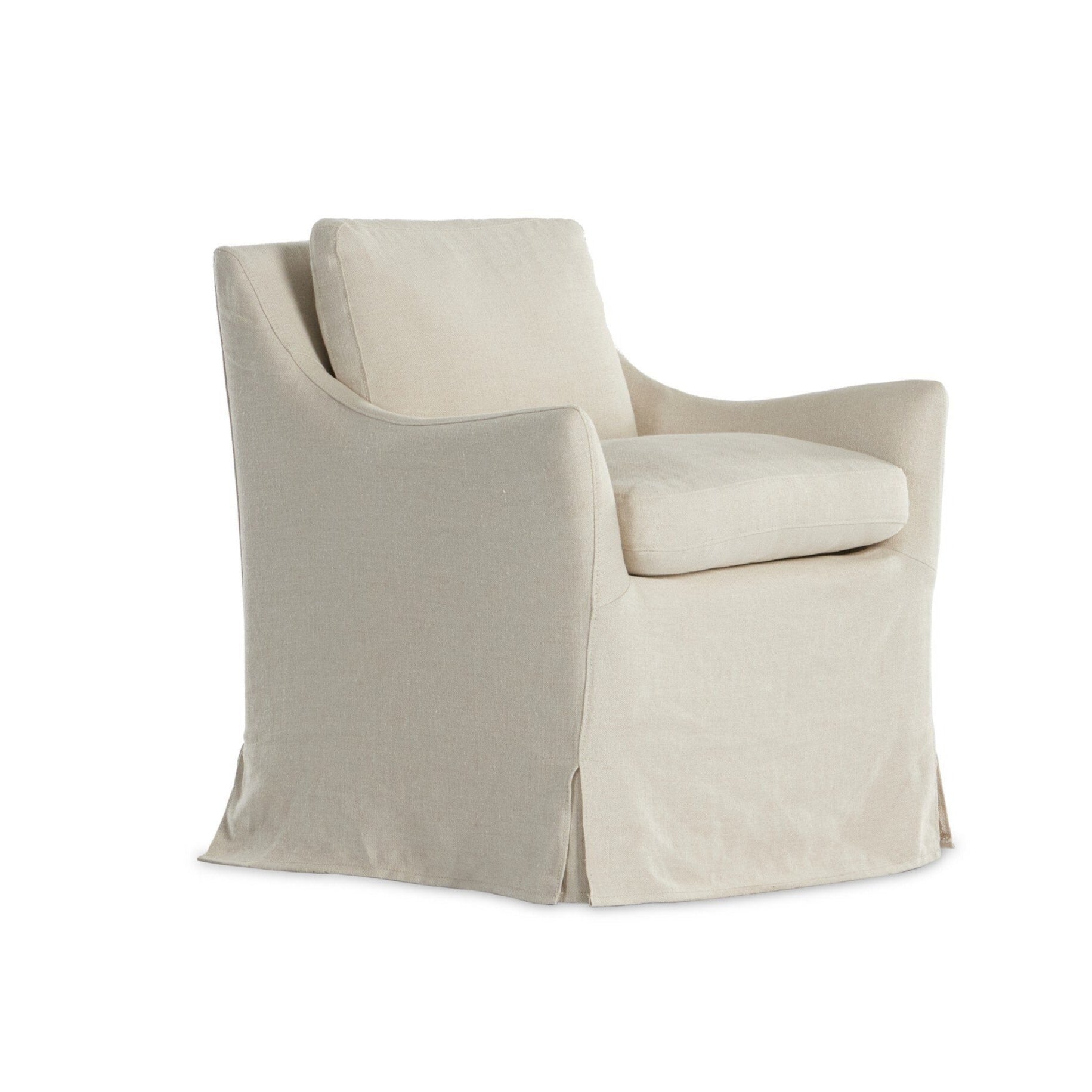 Melina Slipcover Swivel Chair - Pure Salt
