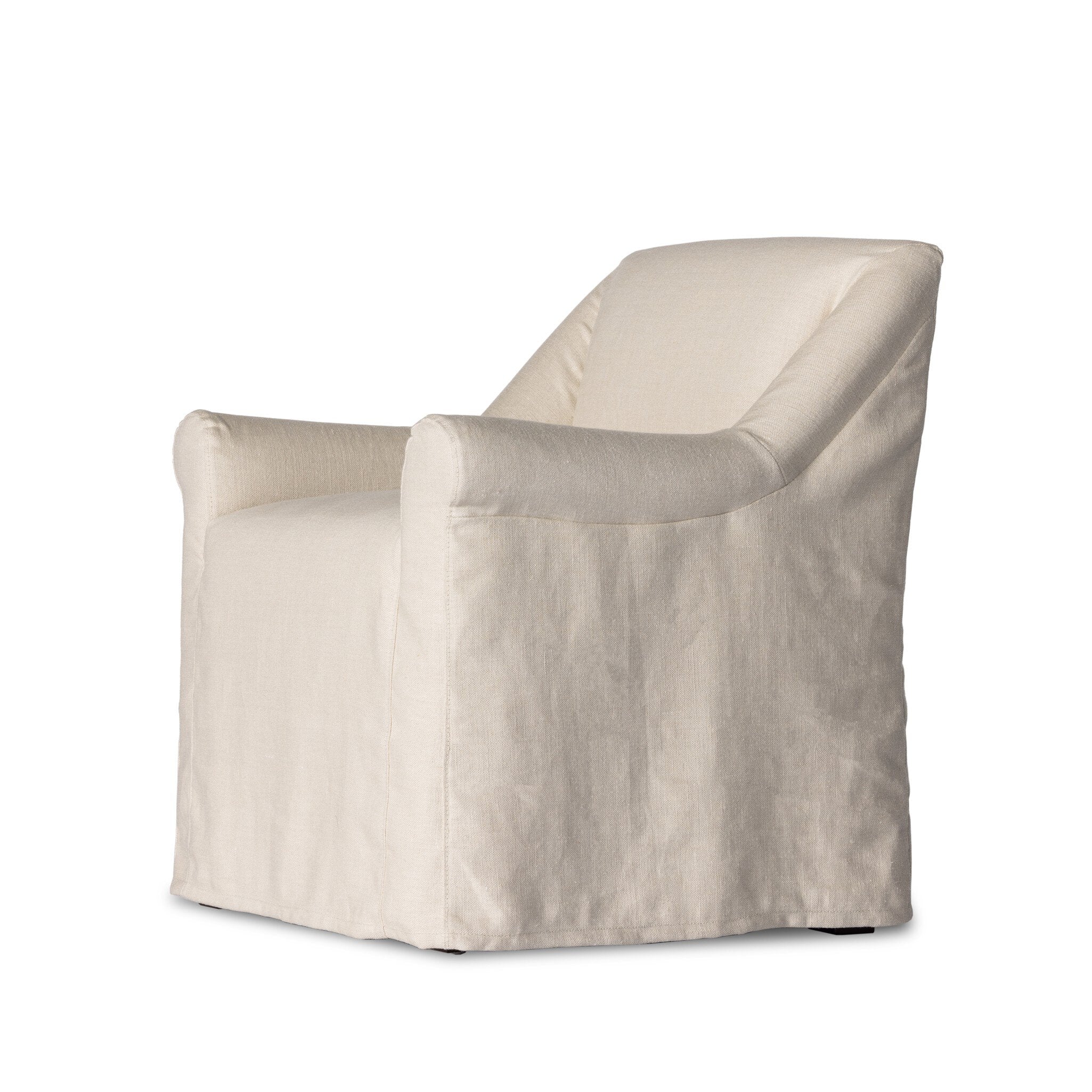 Leon Slipcover Dining Armchair - Pure Salt