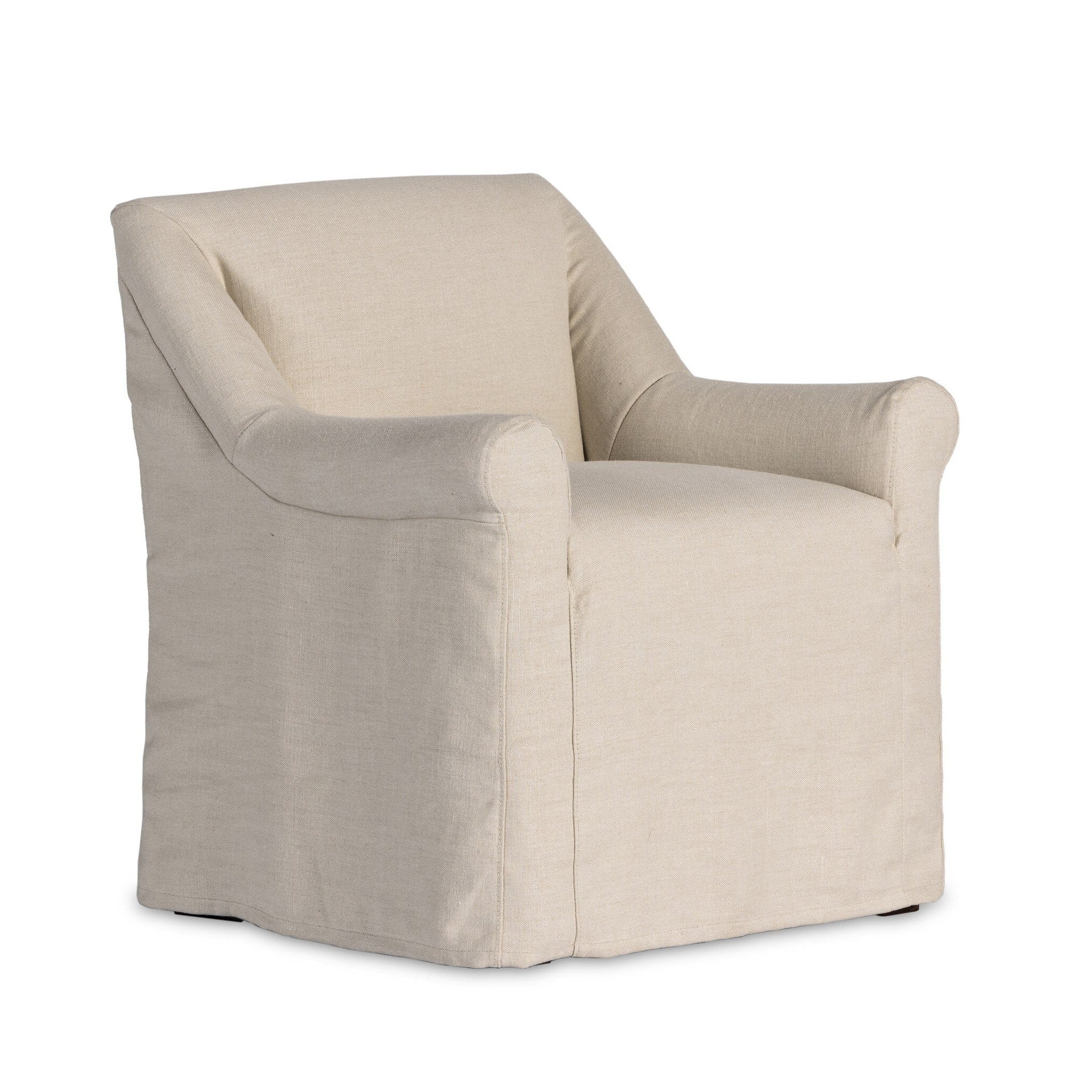 Leon Slipcover Dining Armchair - Pure Salt