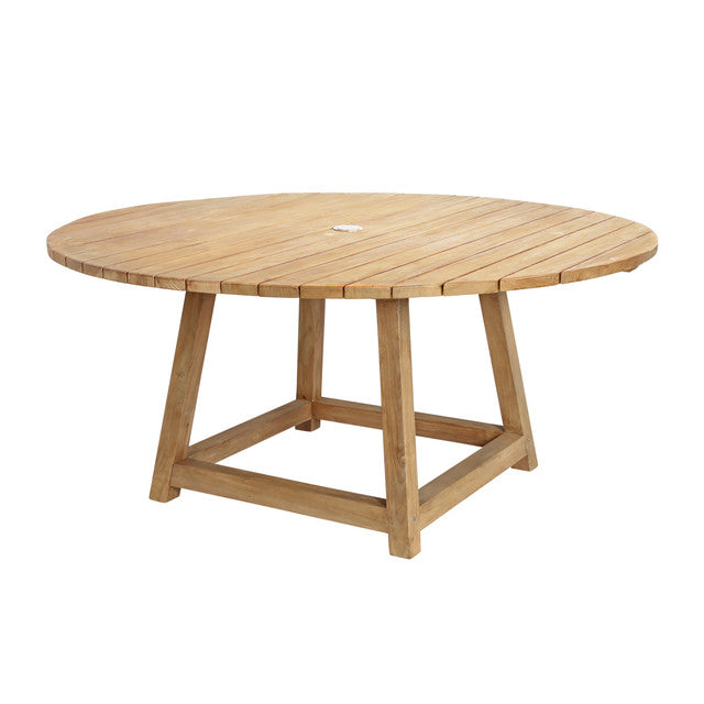 Banyan Teak Round Table – 63" - Pure Salt