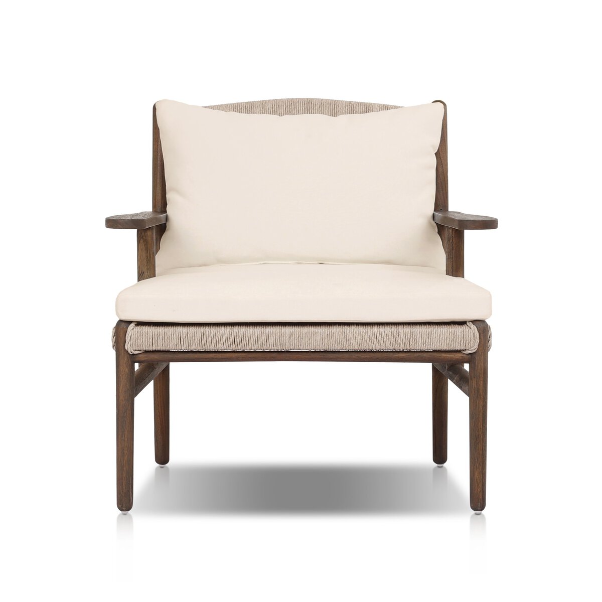 Bayside Teak Outdoor Lounge Chair - Pure salt