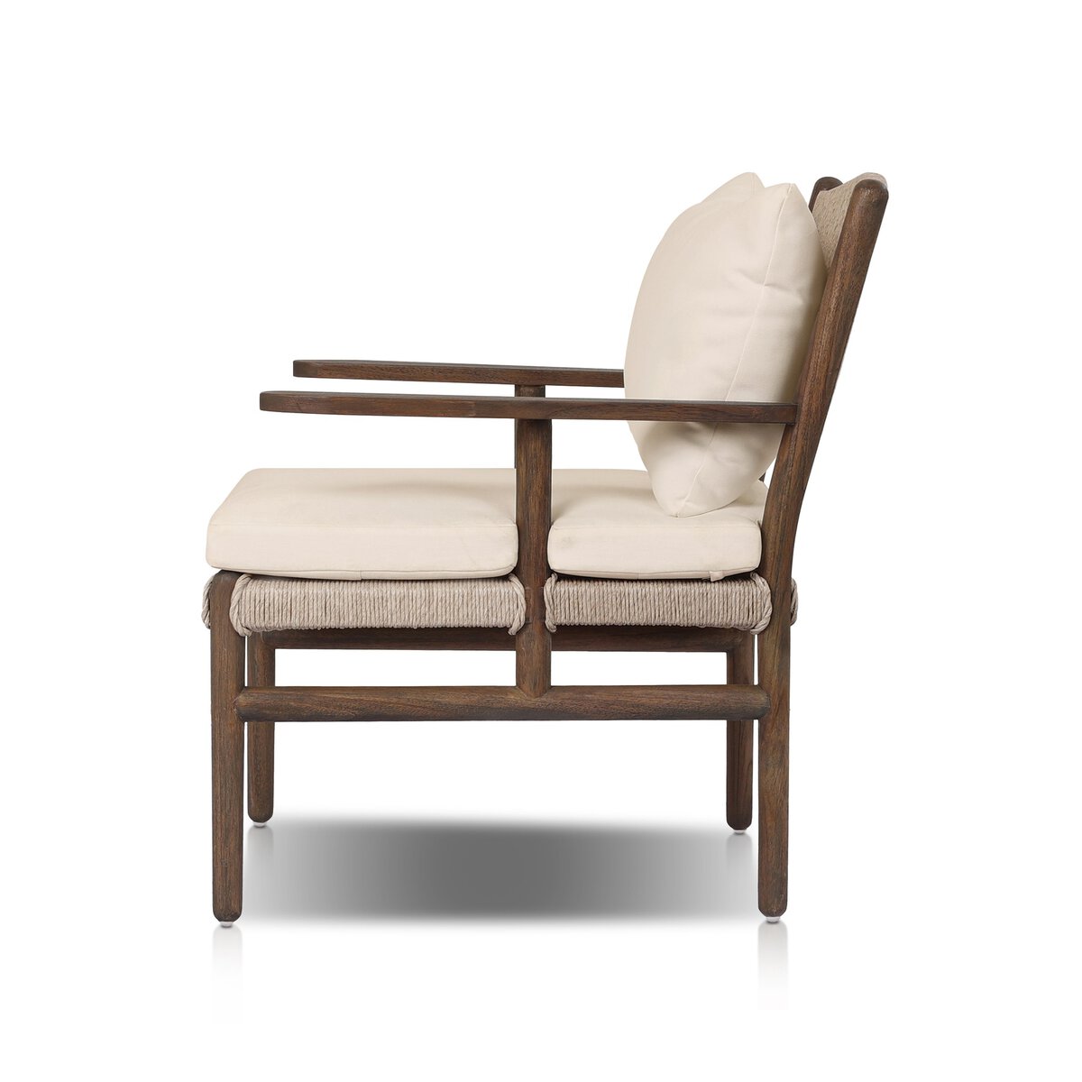 Bayside Teak Outdoor Lounge Chair - Pure salt