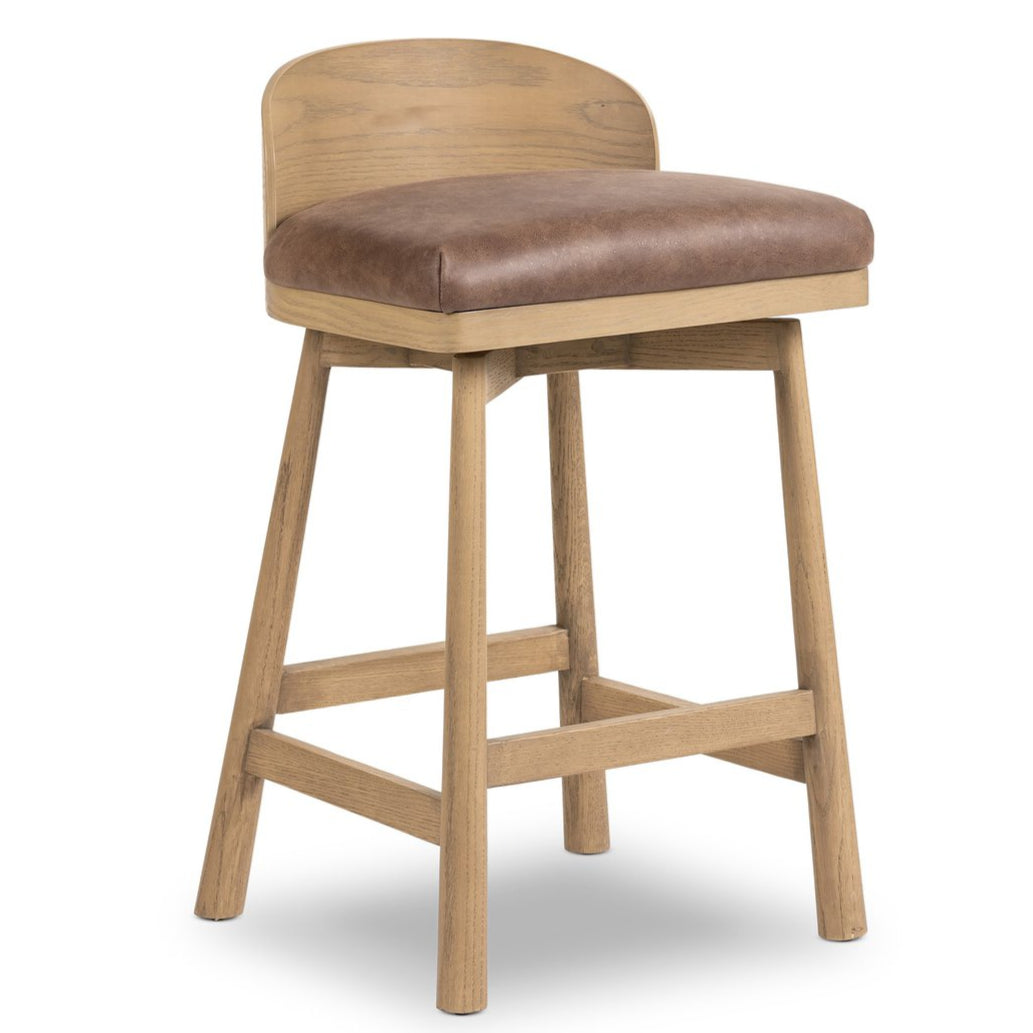 Driftwood Swivel Kitchen Stool - Pure Salt