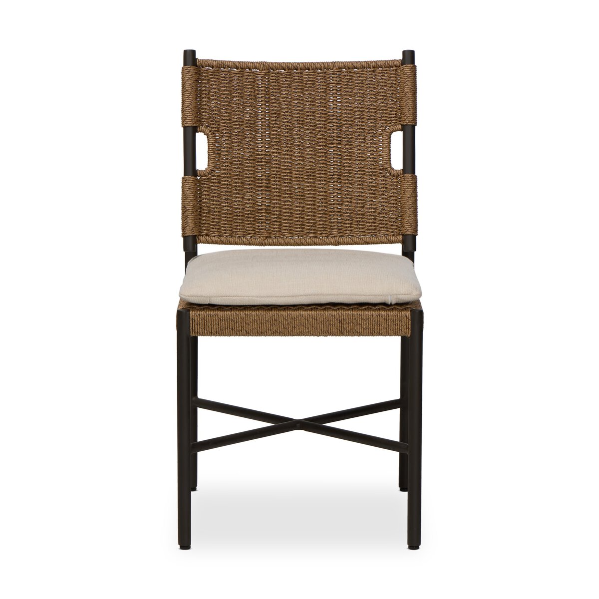 Ridge Woven Outdoor Dining Armchair - Pure Salt