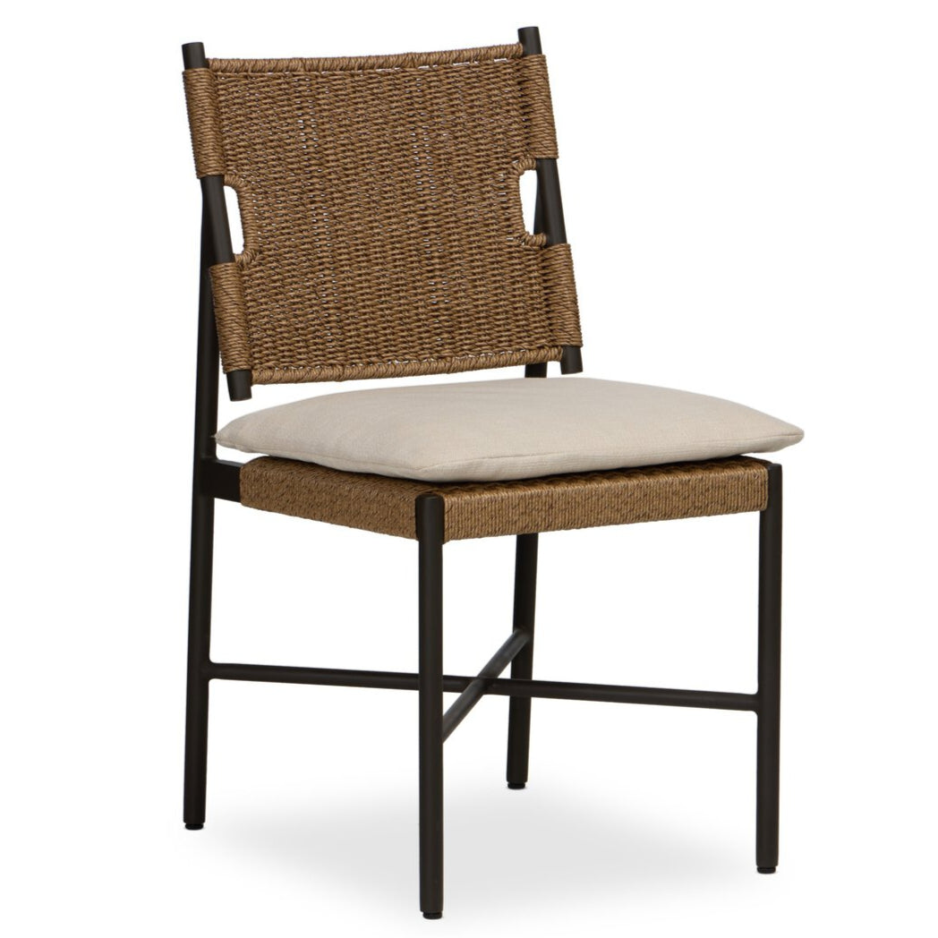Ridge Woven Outdoor Dining Armchair - Pure Salt