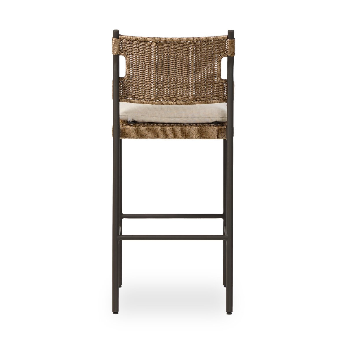 Ridge Woven Patio Stool - Pure Salt