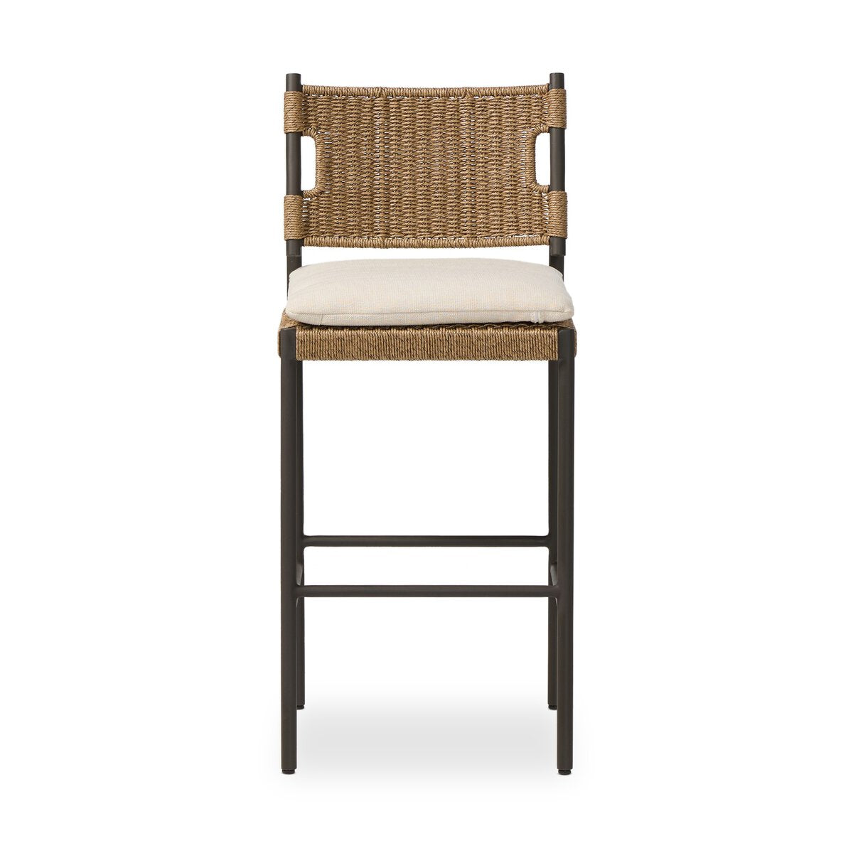 Ridge Woven Patio Stool - Pure Salt