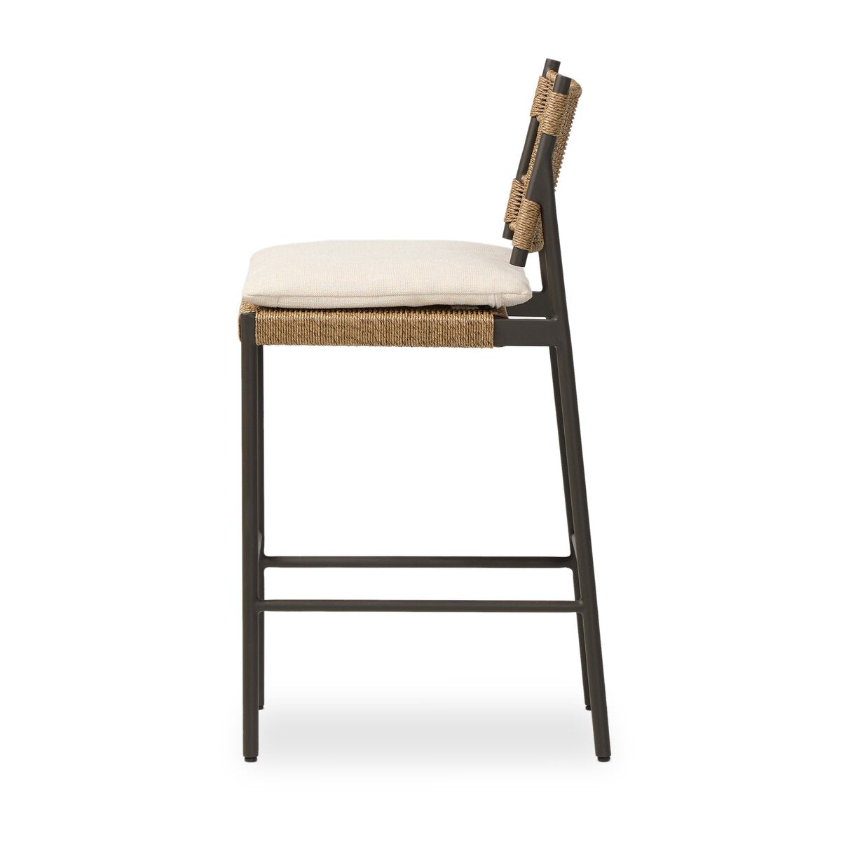 Ridge Woven Patio Stool - Pure Salt