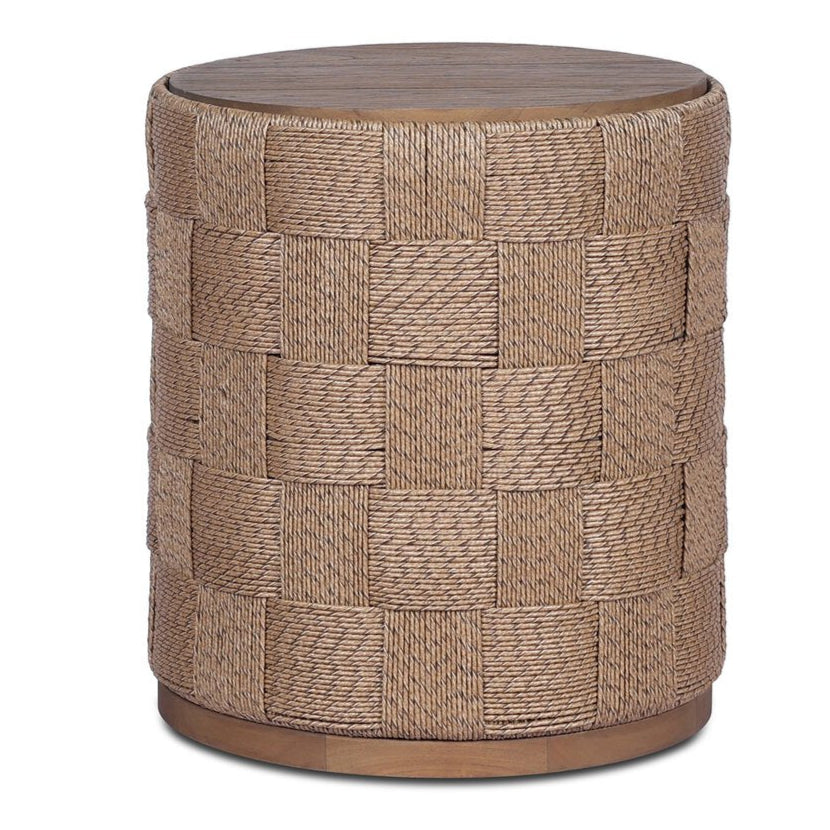 Bayside Teak Outdoor Side Table - Pure Salt