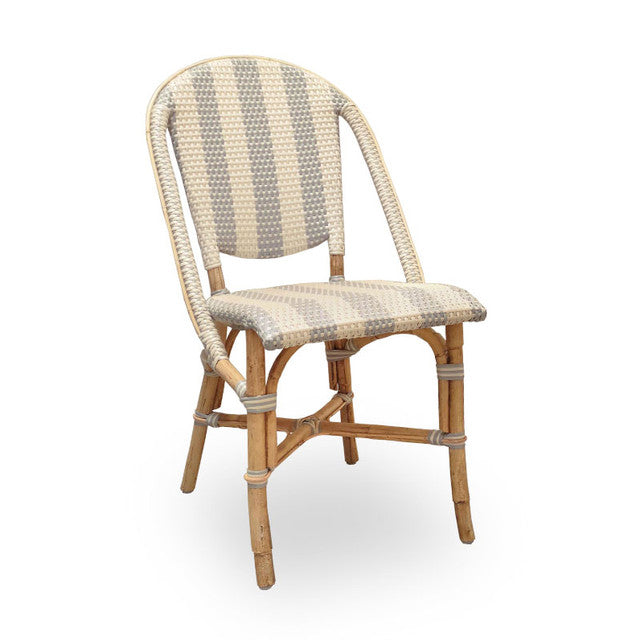 Isla Stripe Side Chair - Pure Salt