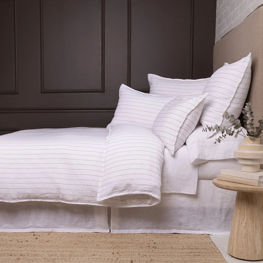 Blake Sham Cover-White/Ocean