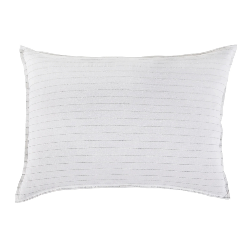 Blake Standard Sham- White/Ocean