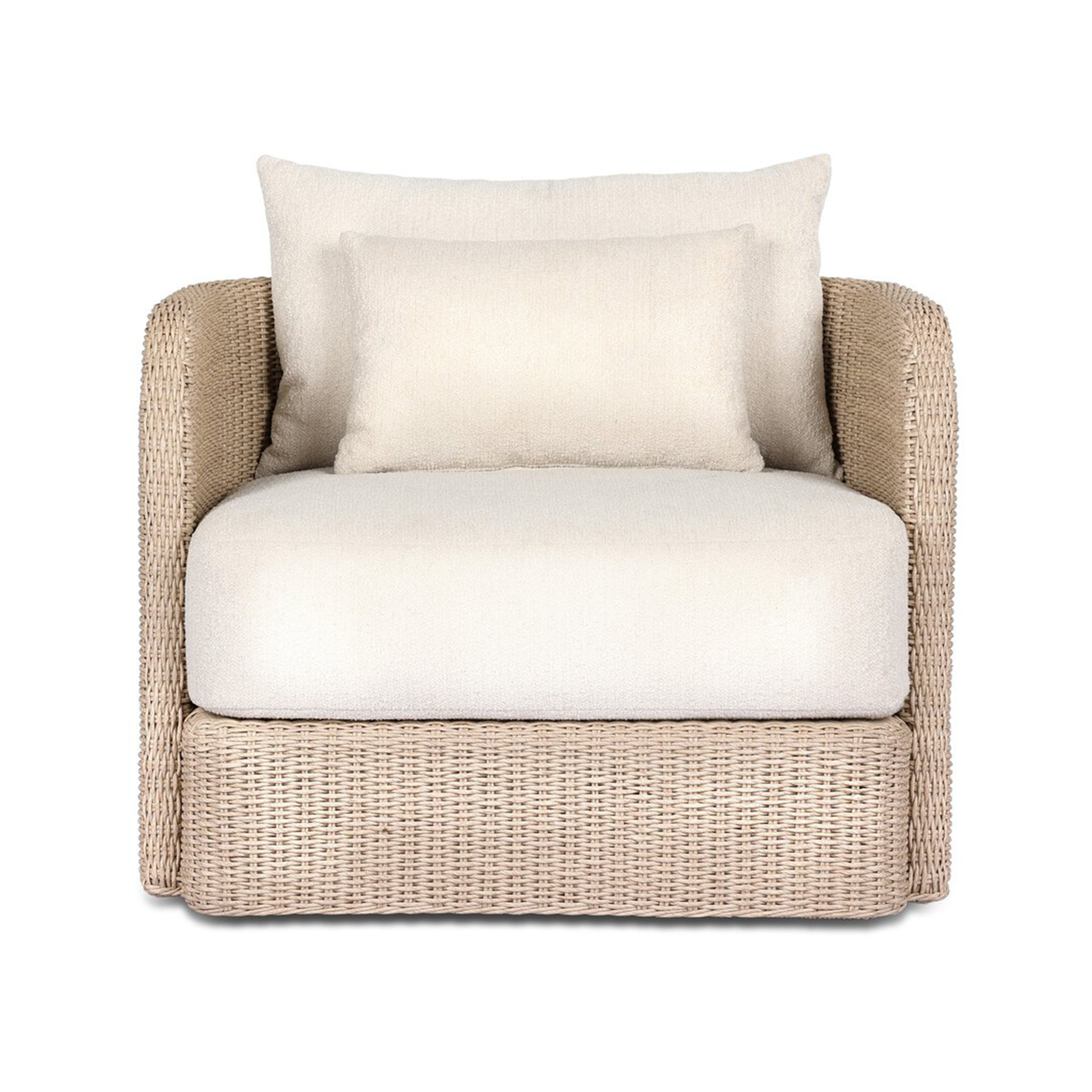 Carrin Outdoor Swivel Chair-Vintage White