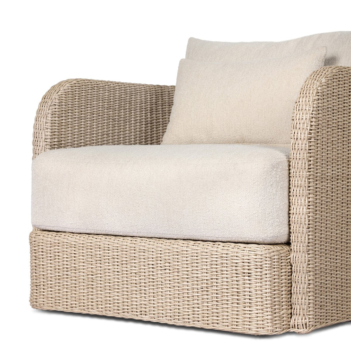 Carrin Outdoor Swivel Chair-Vintage White