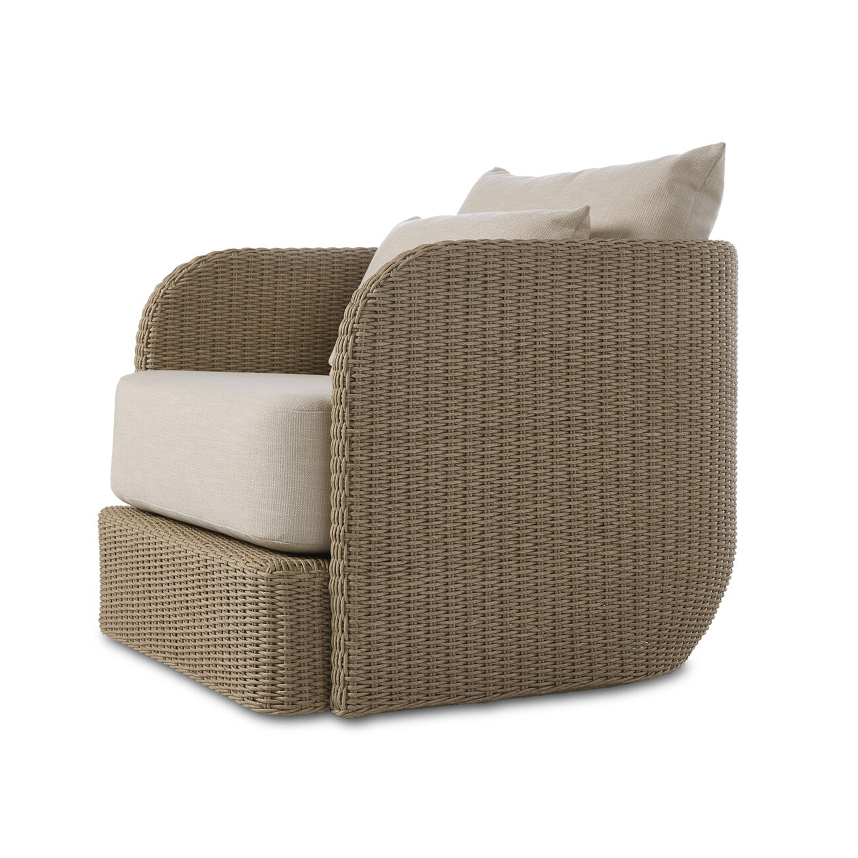 Carrin Outdoor Swivel Chair-Vintage White