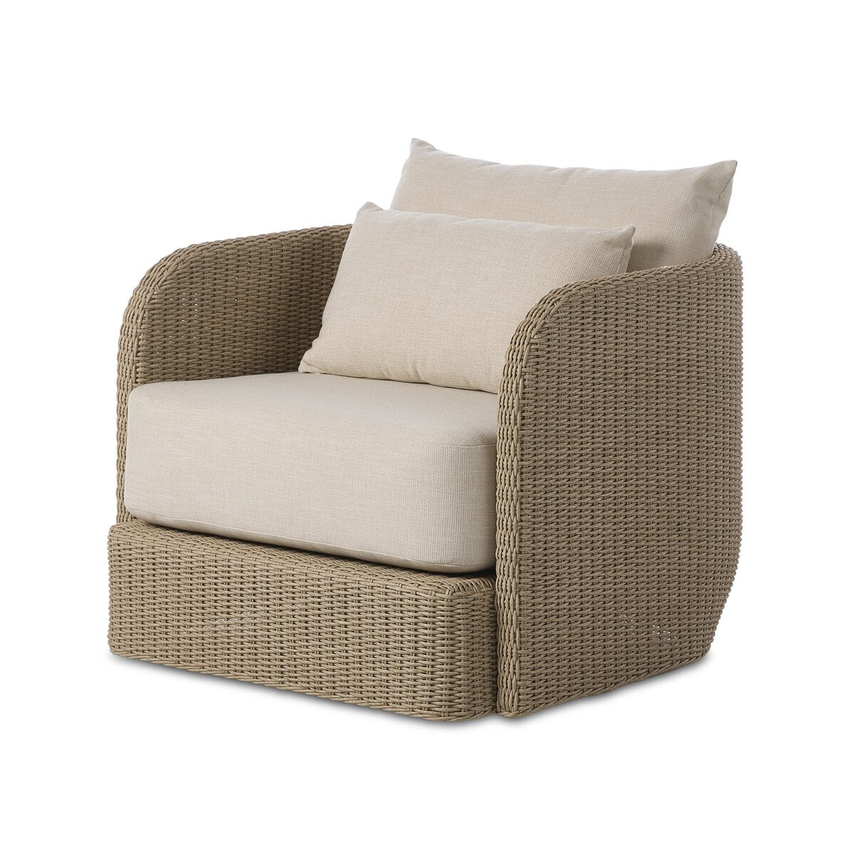 Carrin Outdoor Swivel Chair-Vintage White