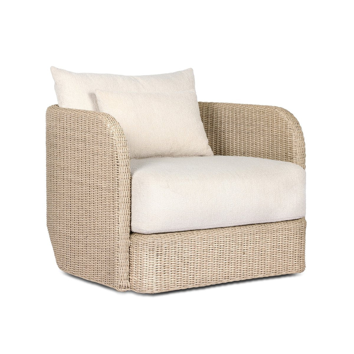 Carrin Outdoor Swivel Chair-Vintage White