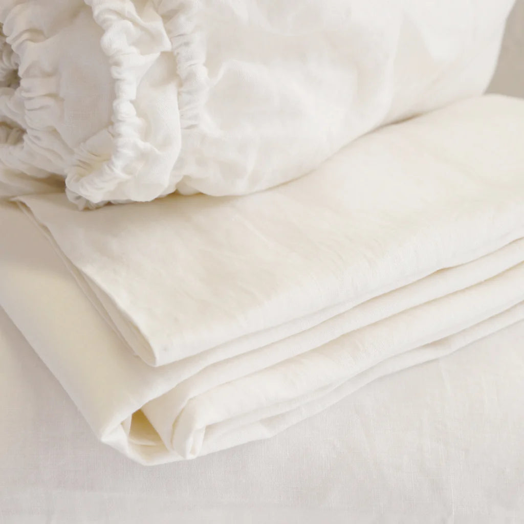 Linen Sheet Set by Pom Pom at Home, Cream - Pure Salt Shoppe