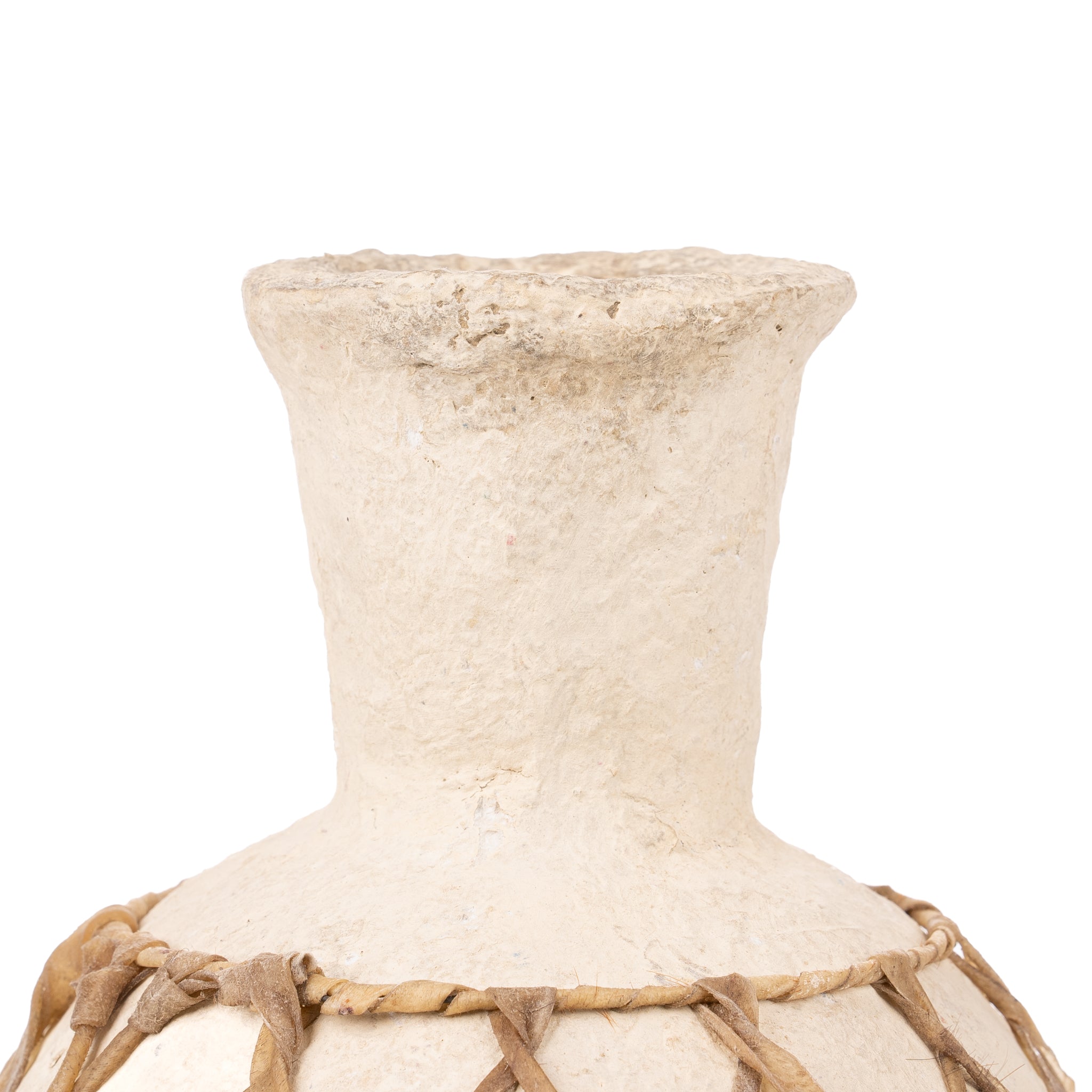 Leather Paper Mache Vessel - Pure Salt