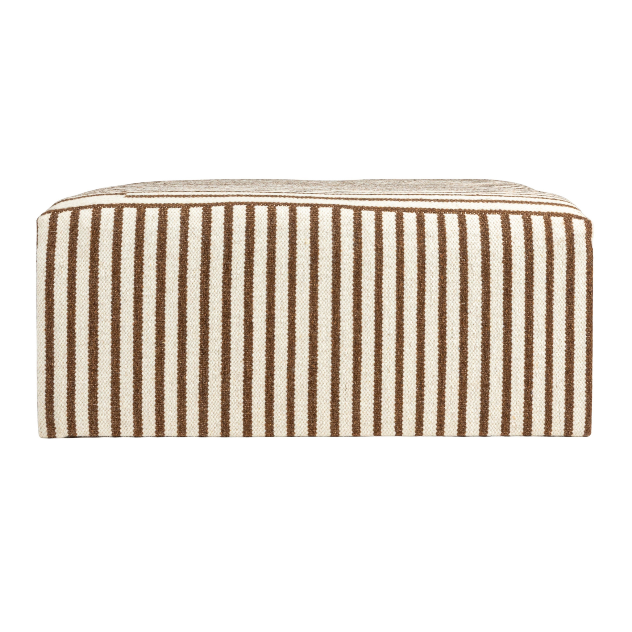 The Halston Upholstered Ottoman- Pure Salt