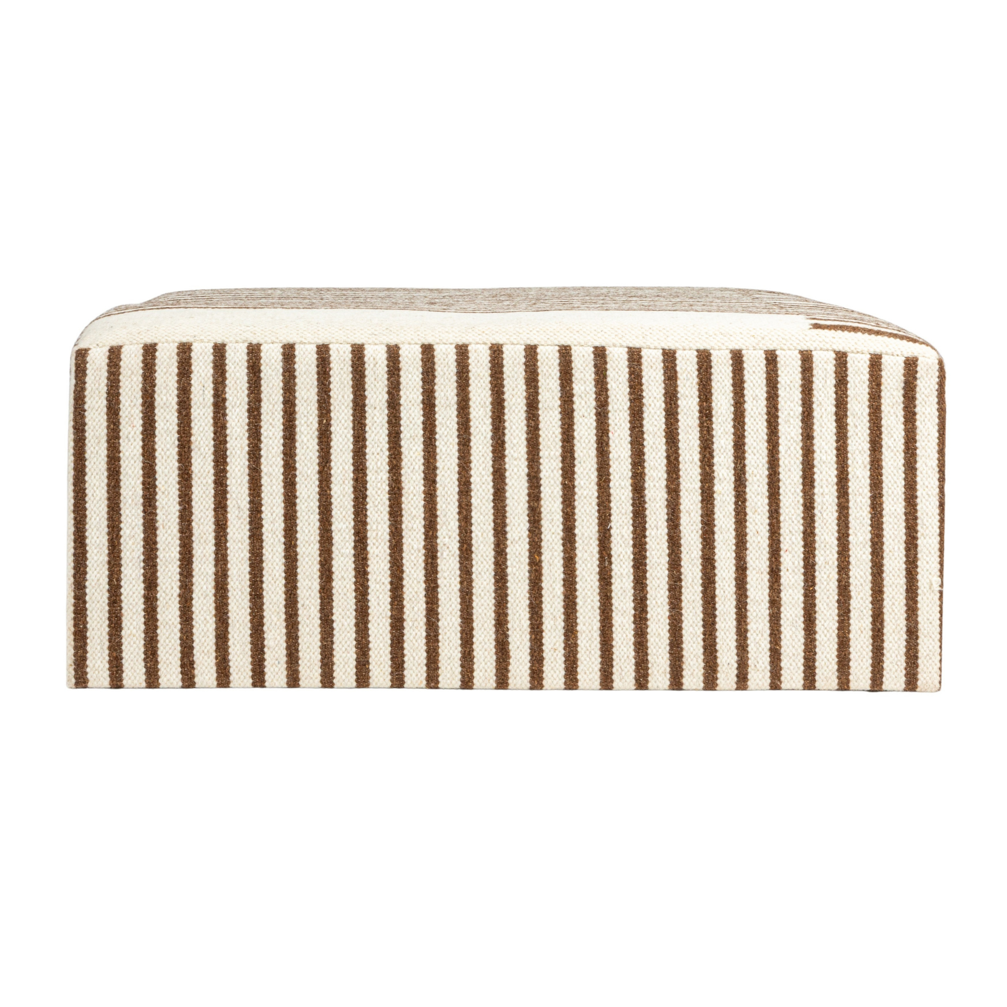 The Halston Upholstered Ottoman- Pure Salt