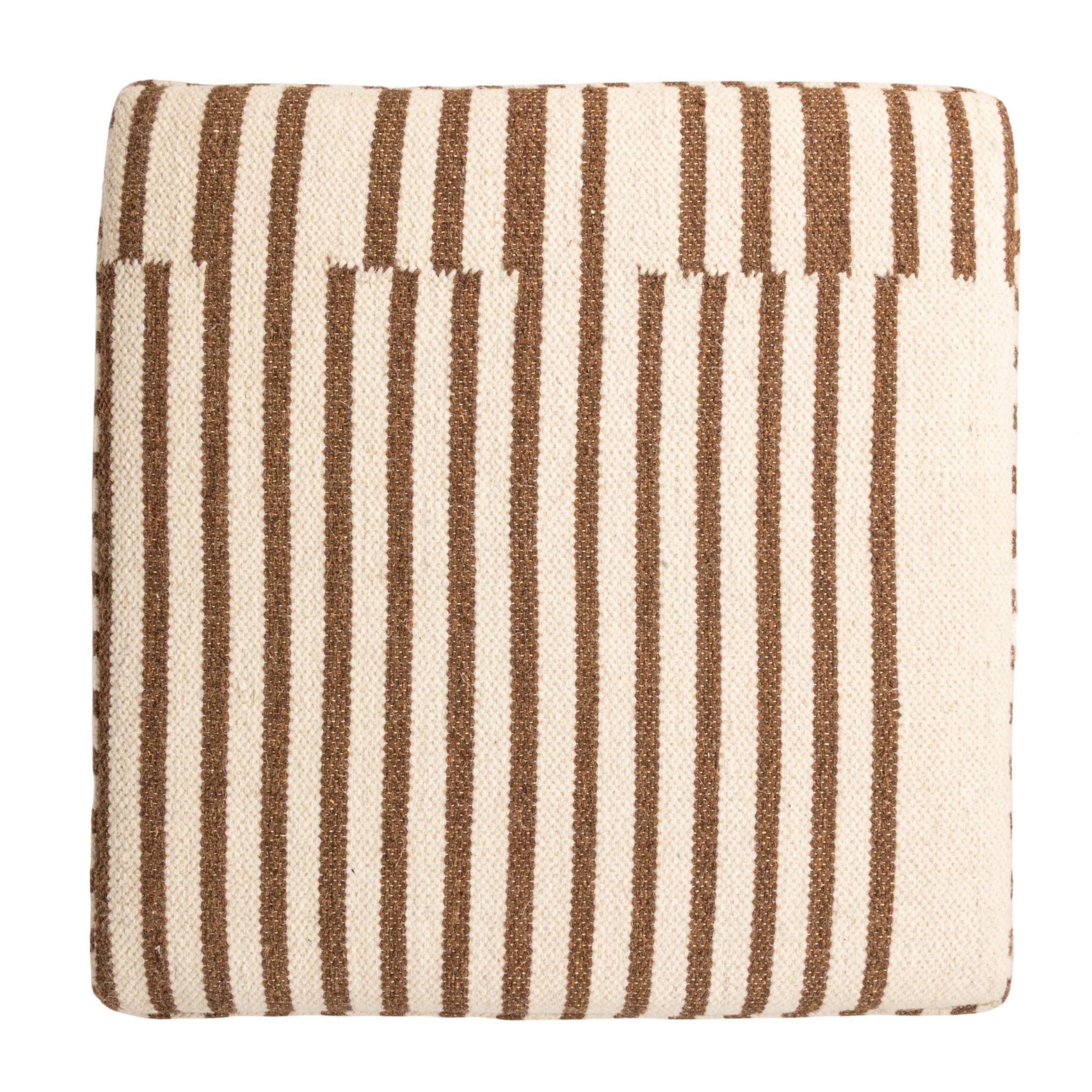 The Halston Upholstered Ottoman- Pure Salt