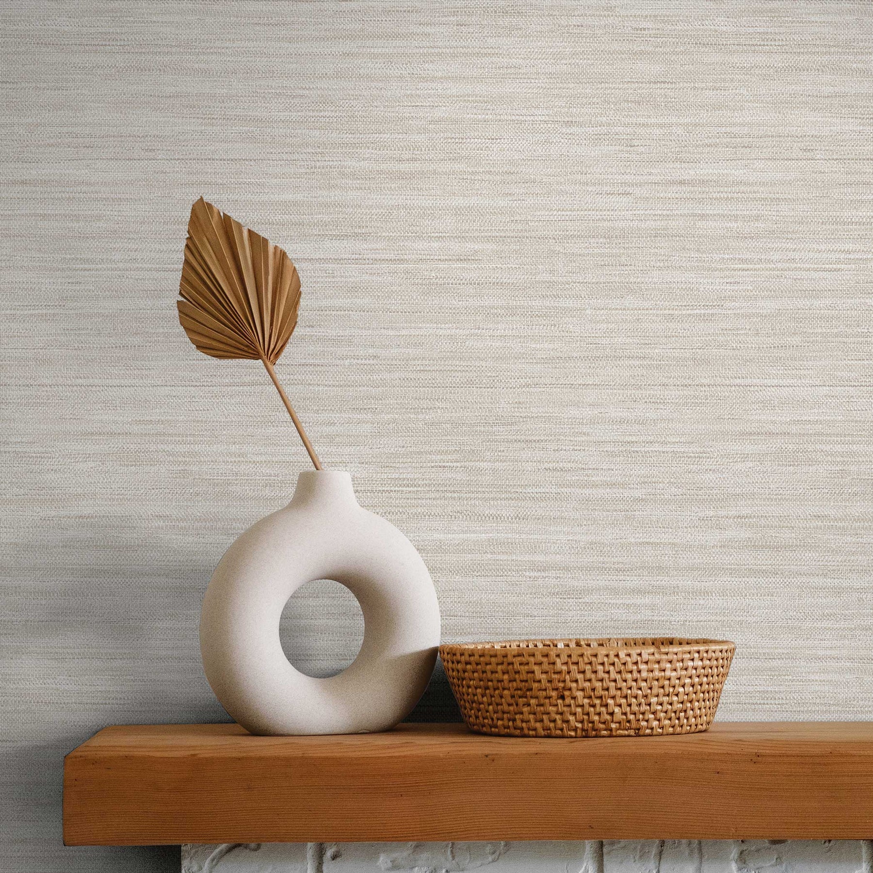 Horizontal Faux Grasscloth Wallpaper