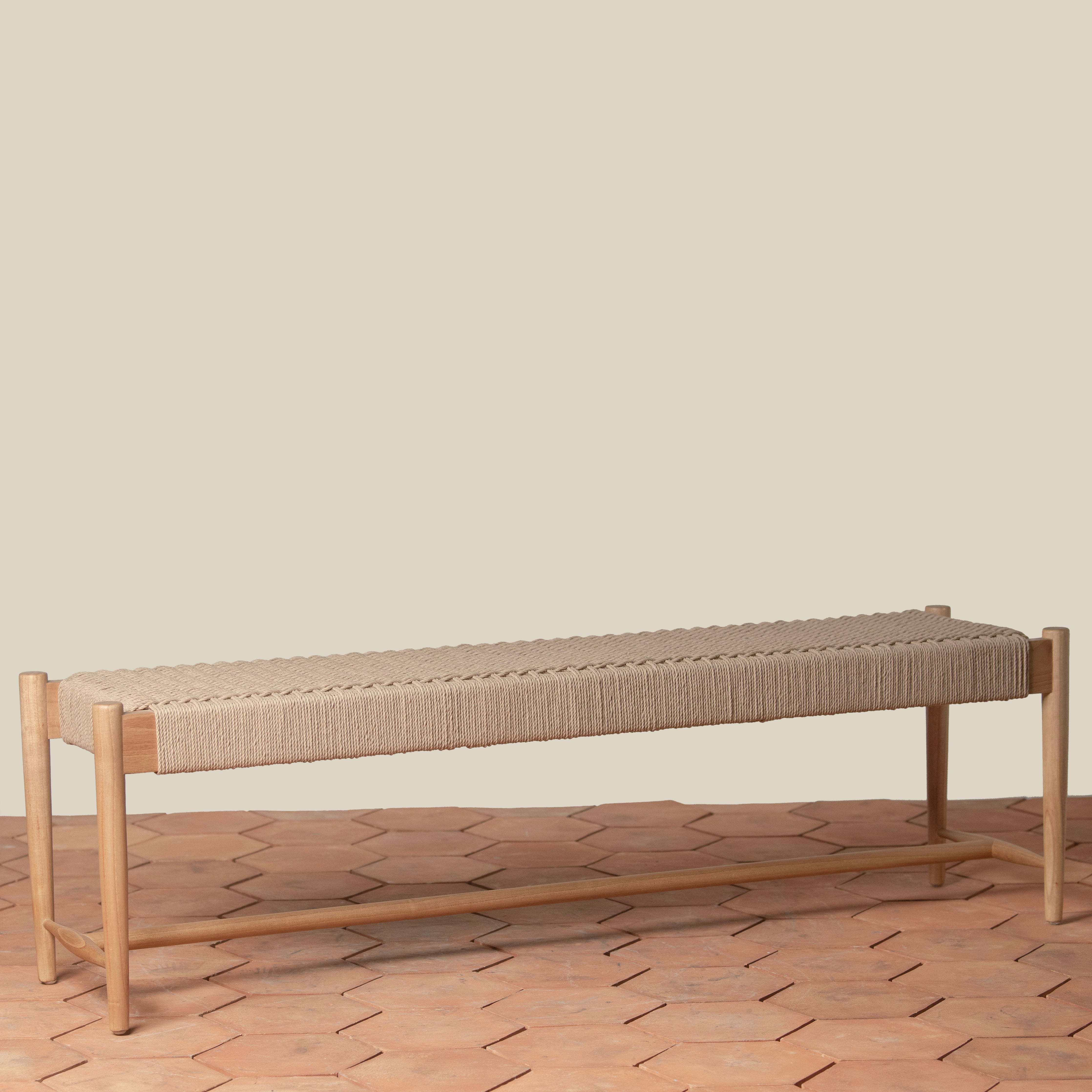 Enez Woven Bench - Pure Salt