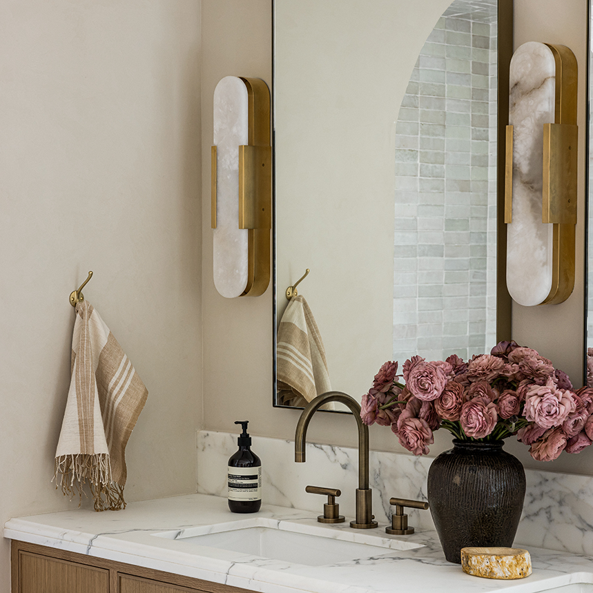 Mira Melange Elongated Sconce, Antique Burnished Brass