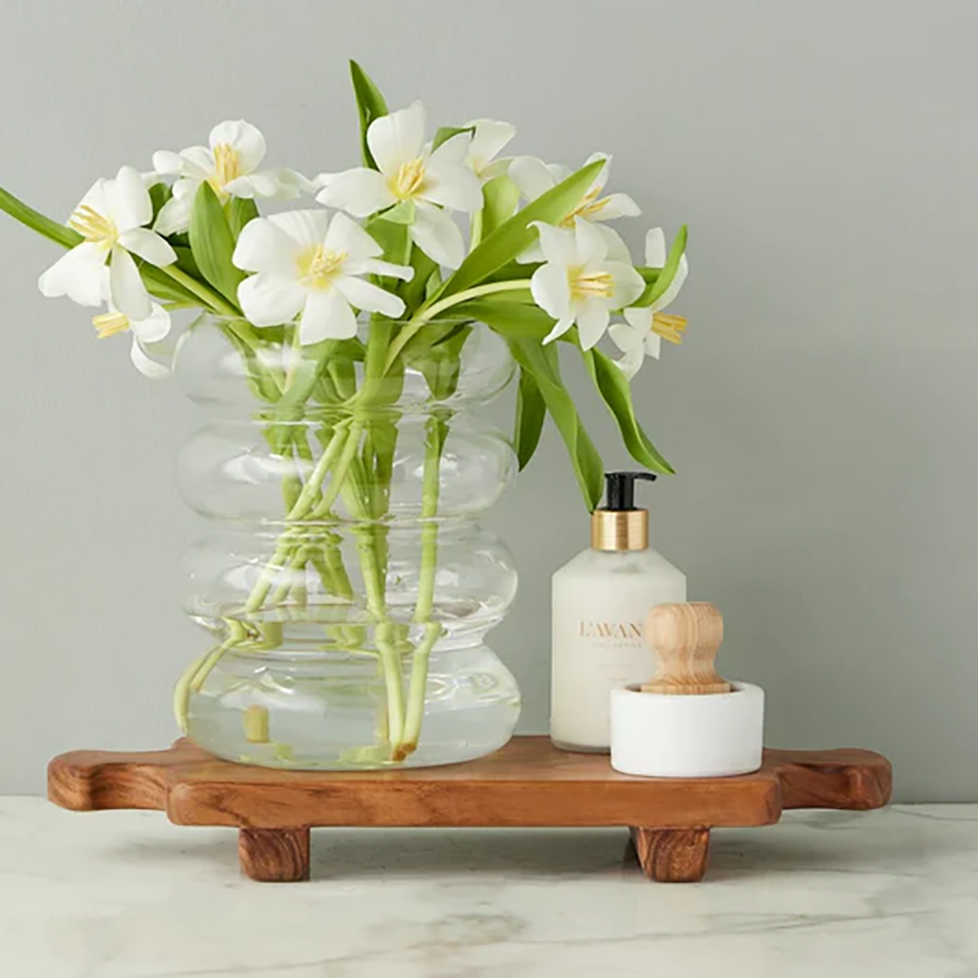 Montclair Wood Riser Footed Tray