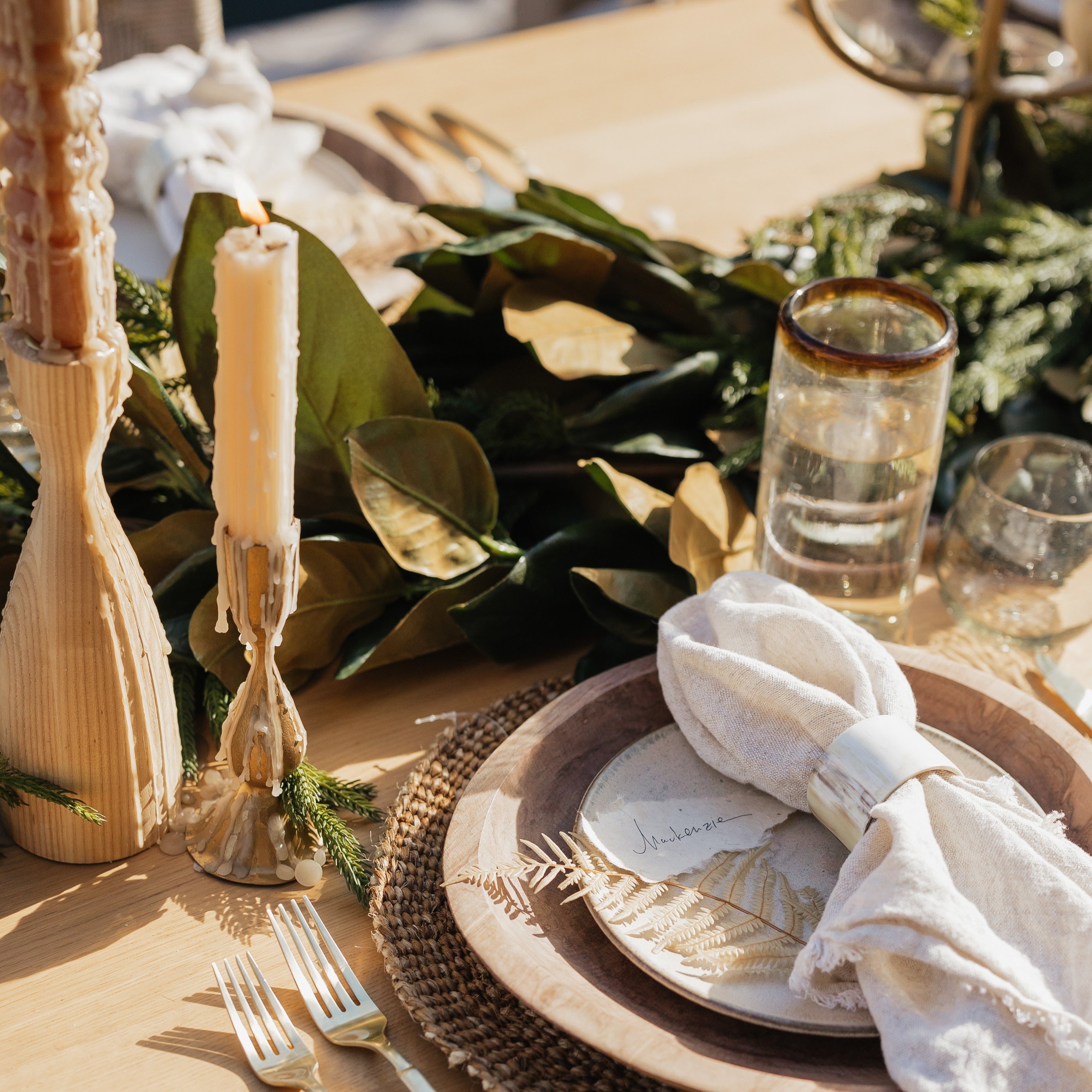 Bella Hand Foraged Iron Taper Candle Holders - Pure Salt Shoppe