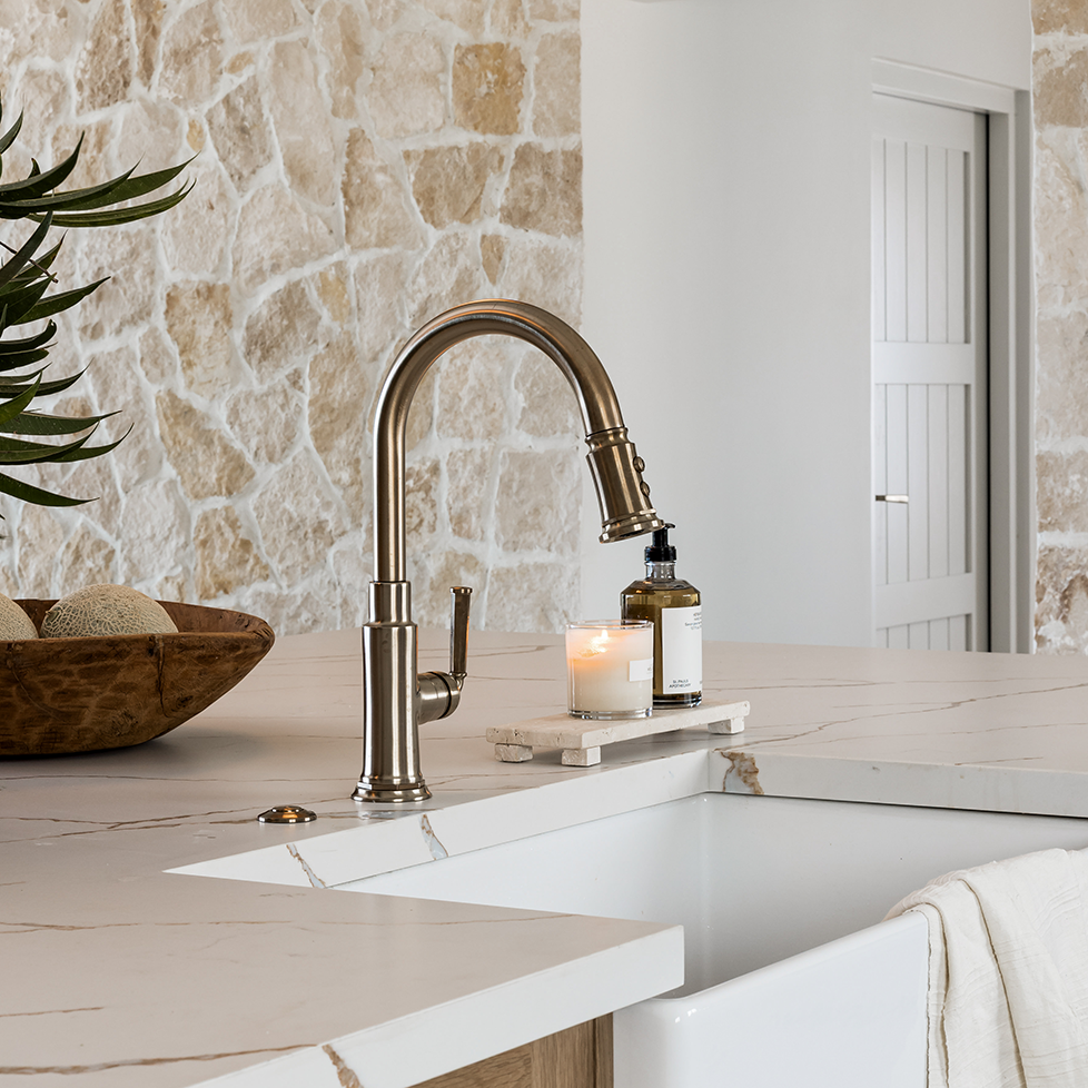 Paxton Travertine Footed Serving Board