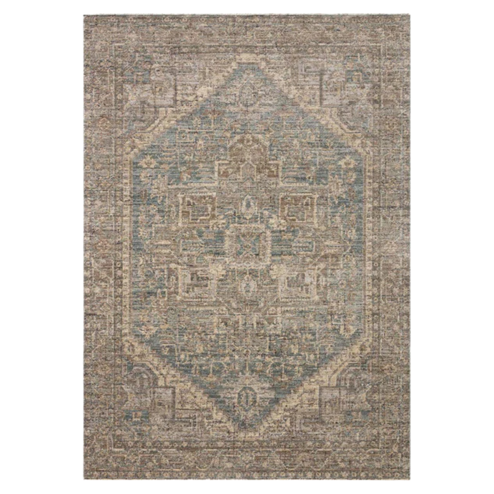 Perla Rug, Blue Bark - Pure salt