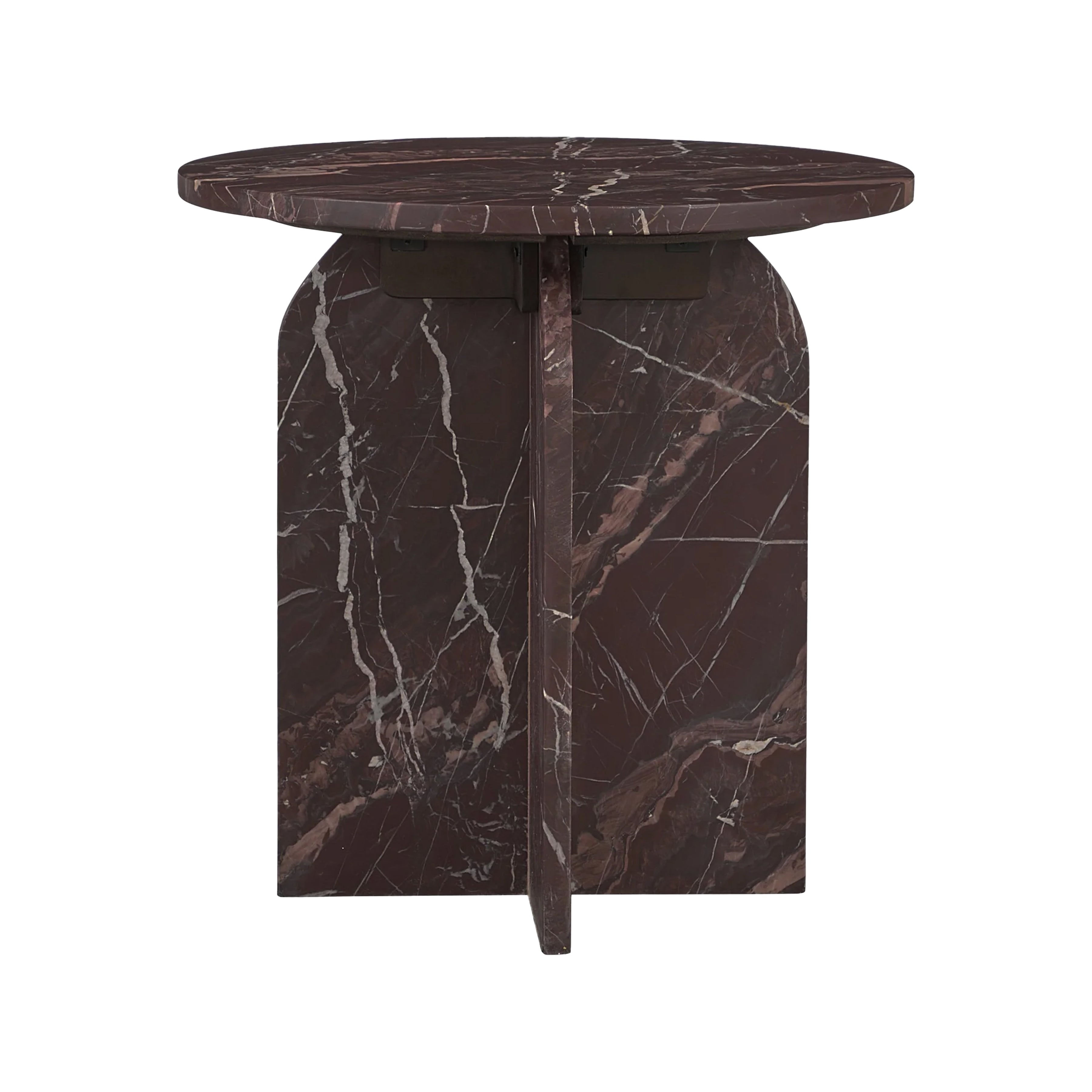 Reilen Round End Table-Merlot