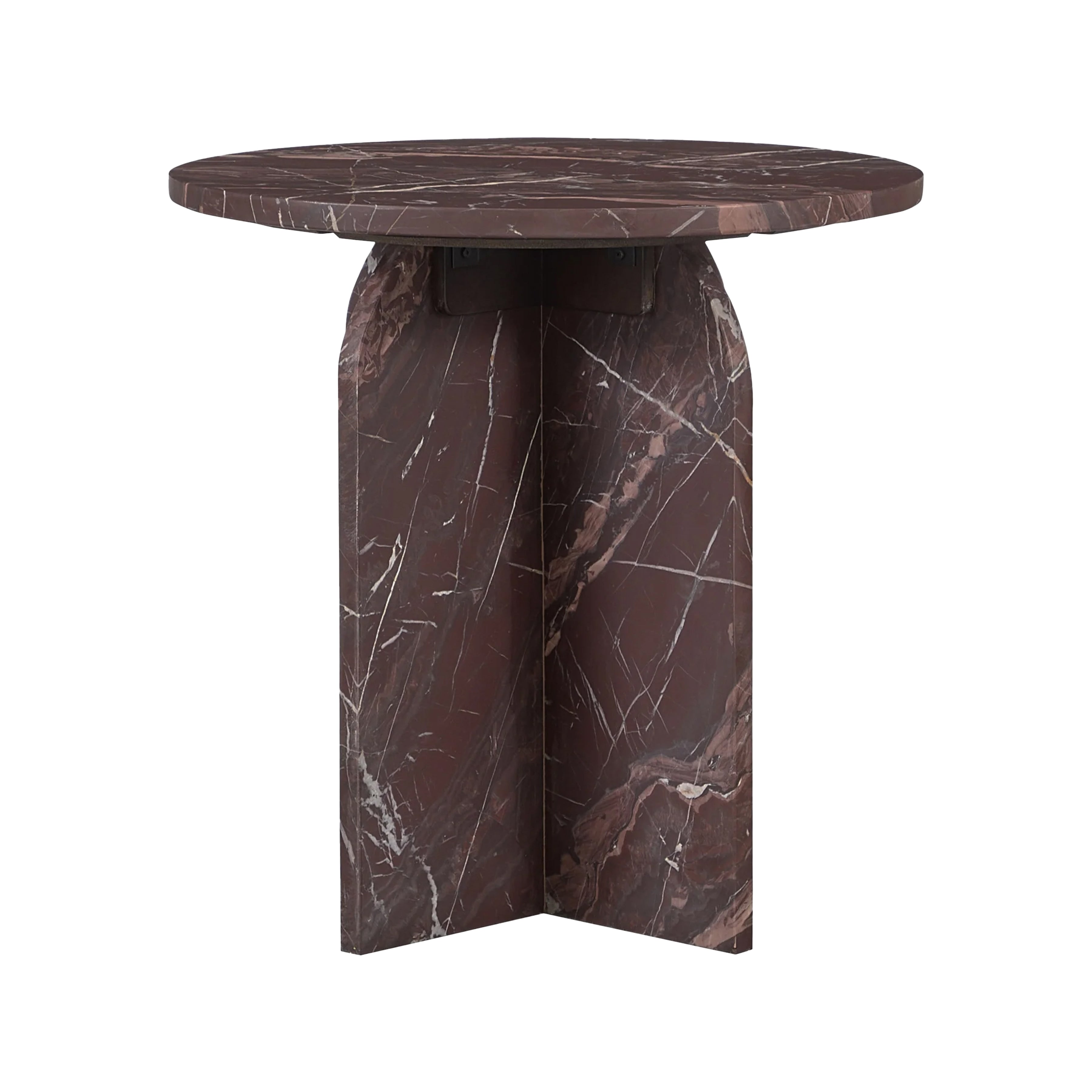 Reilen Round End Table-Merlot
