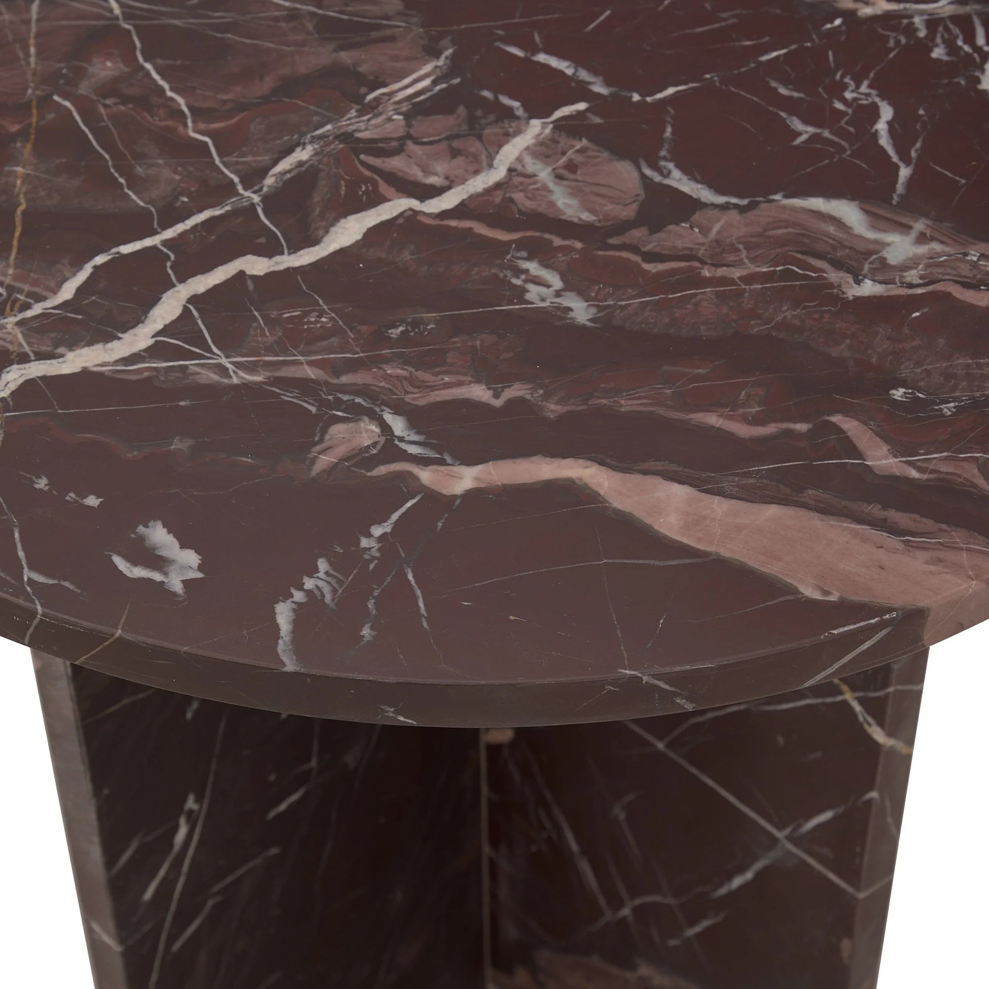 Reilen Round End Table-Merlot
