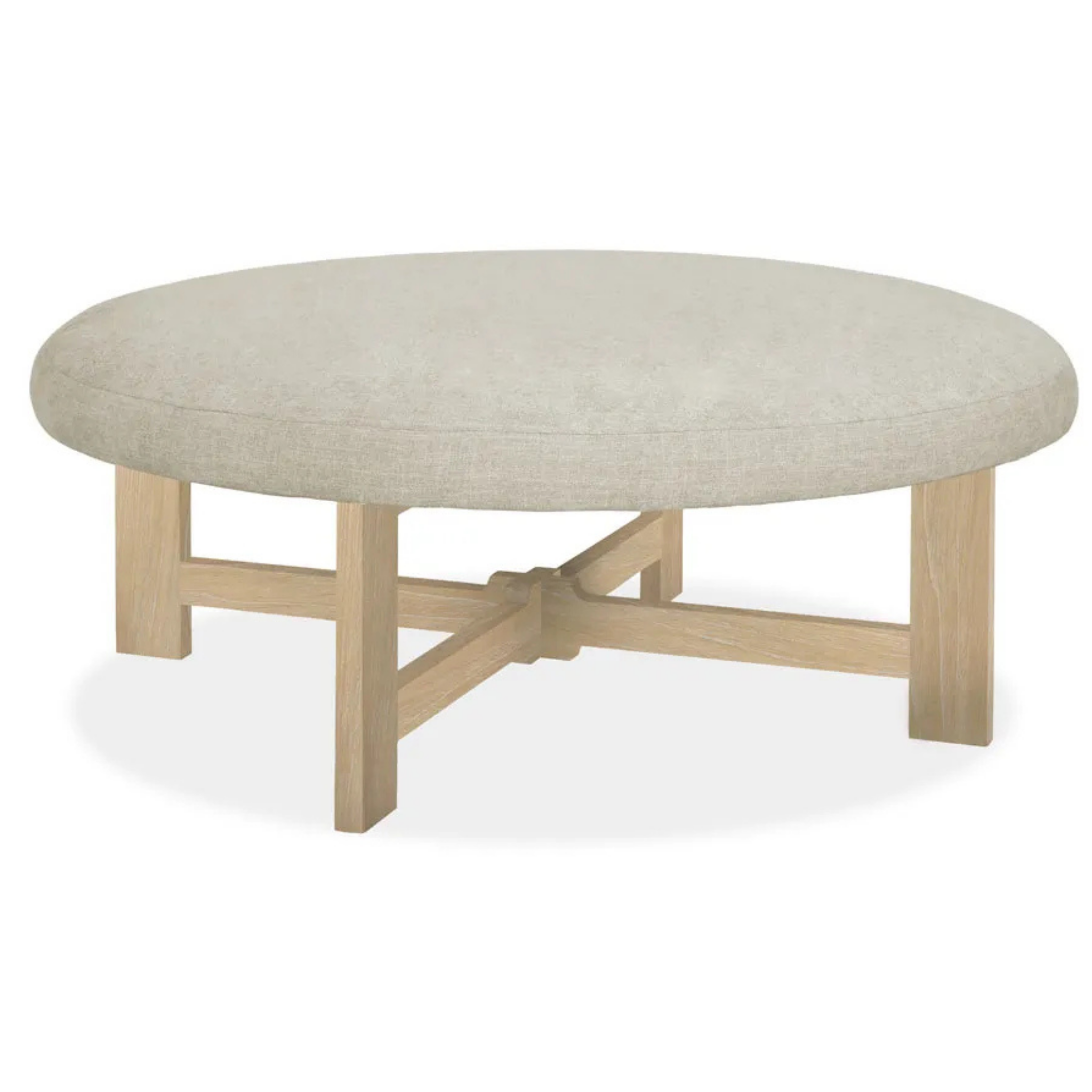 Ridge Ottoman in Sand Linen - Pure Salt