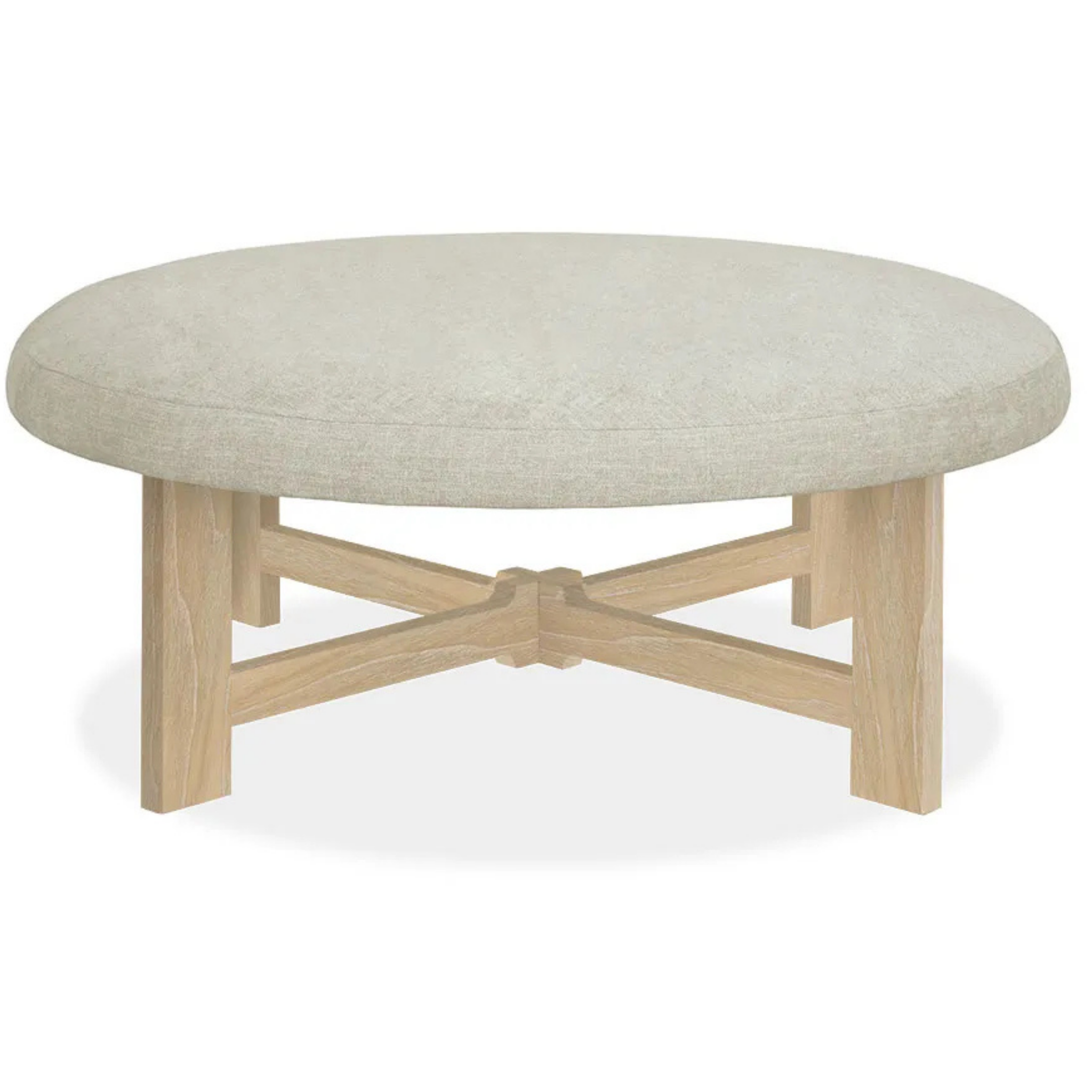 Ridge Ottoman in Sand Linen - Pure Salt