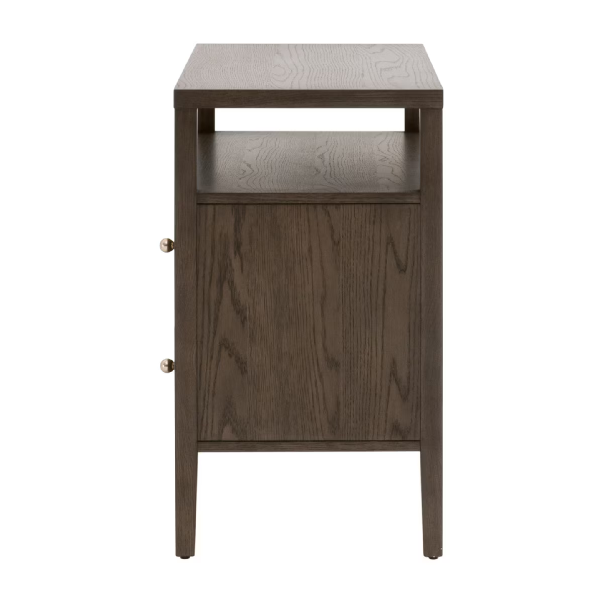 Rowan Open Shelf 2-Drawer Nightstand - Pure Salt