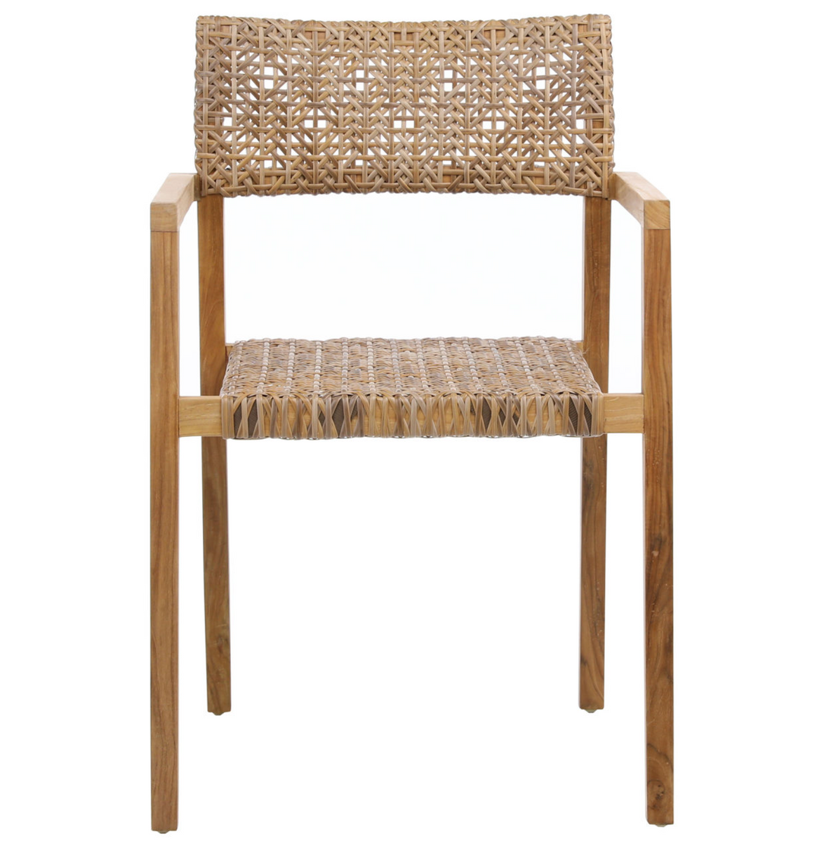Tybee Natural Teak Dining Chairs Synthetic Rattan Pure Salt Shoppe