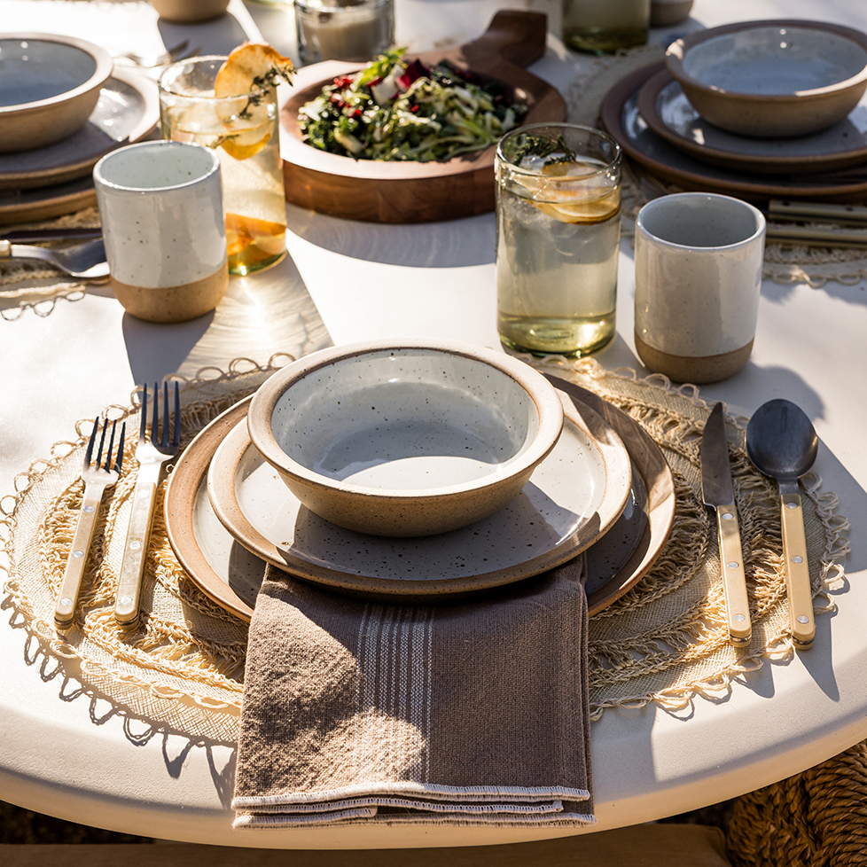 Vintage White Stripe Napkins, Set of 4