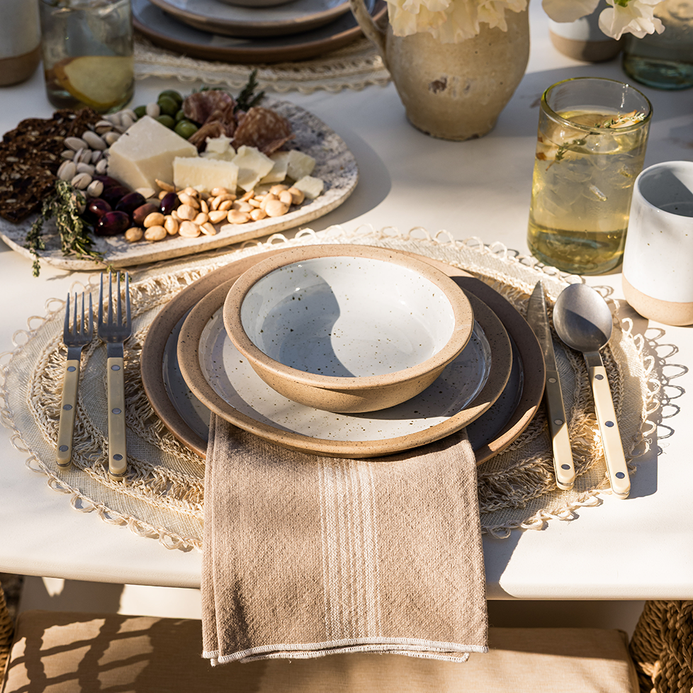 Vintage White Stripe Napkins, Set of 4