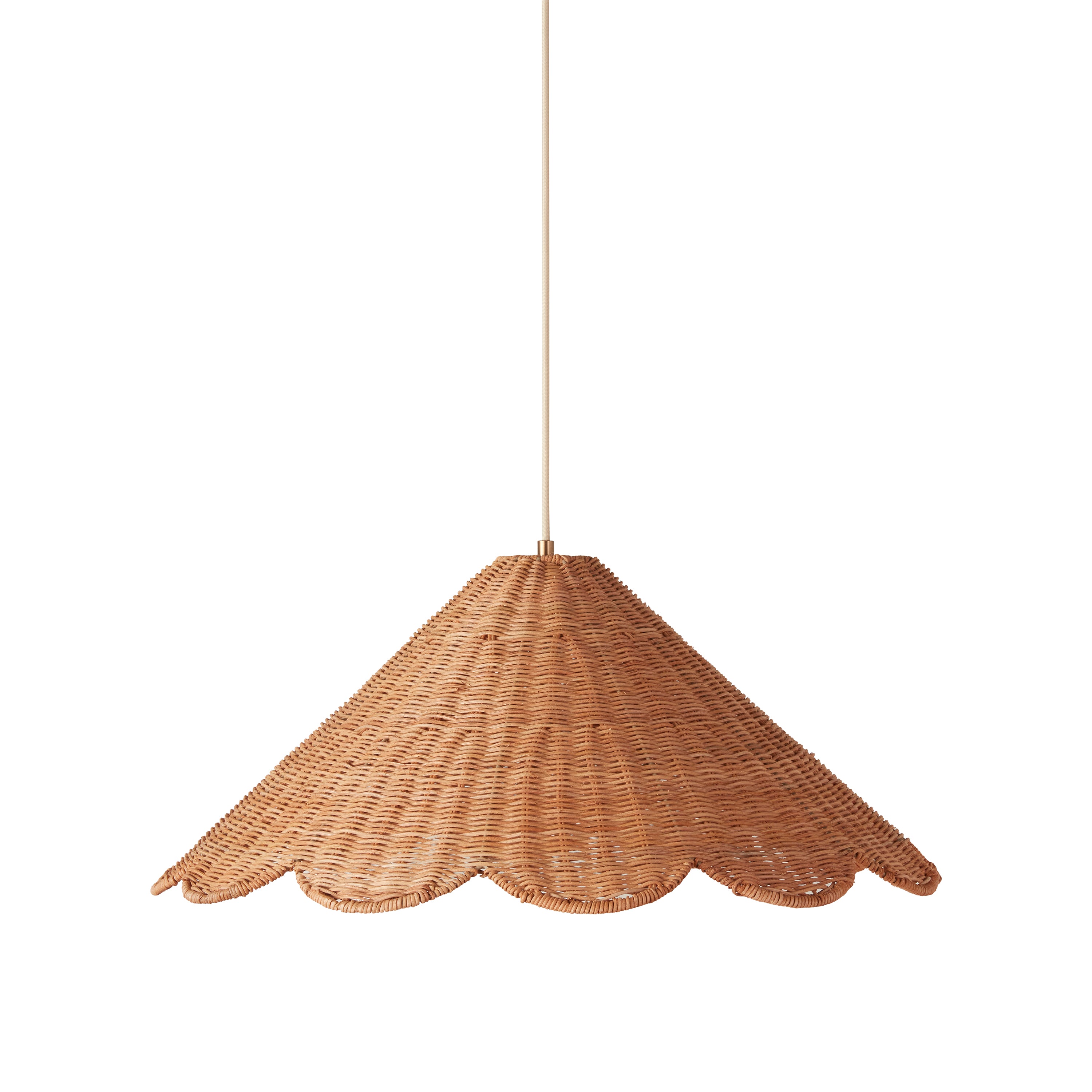 Alado Rattan Scallop Pendant - Pure Salt
