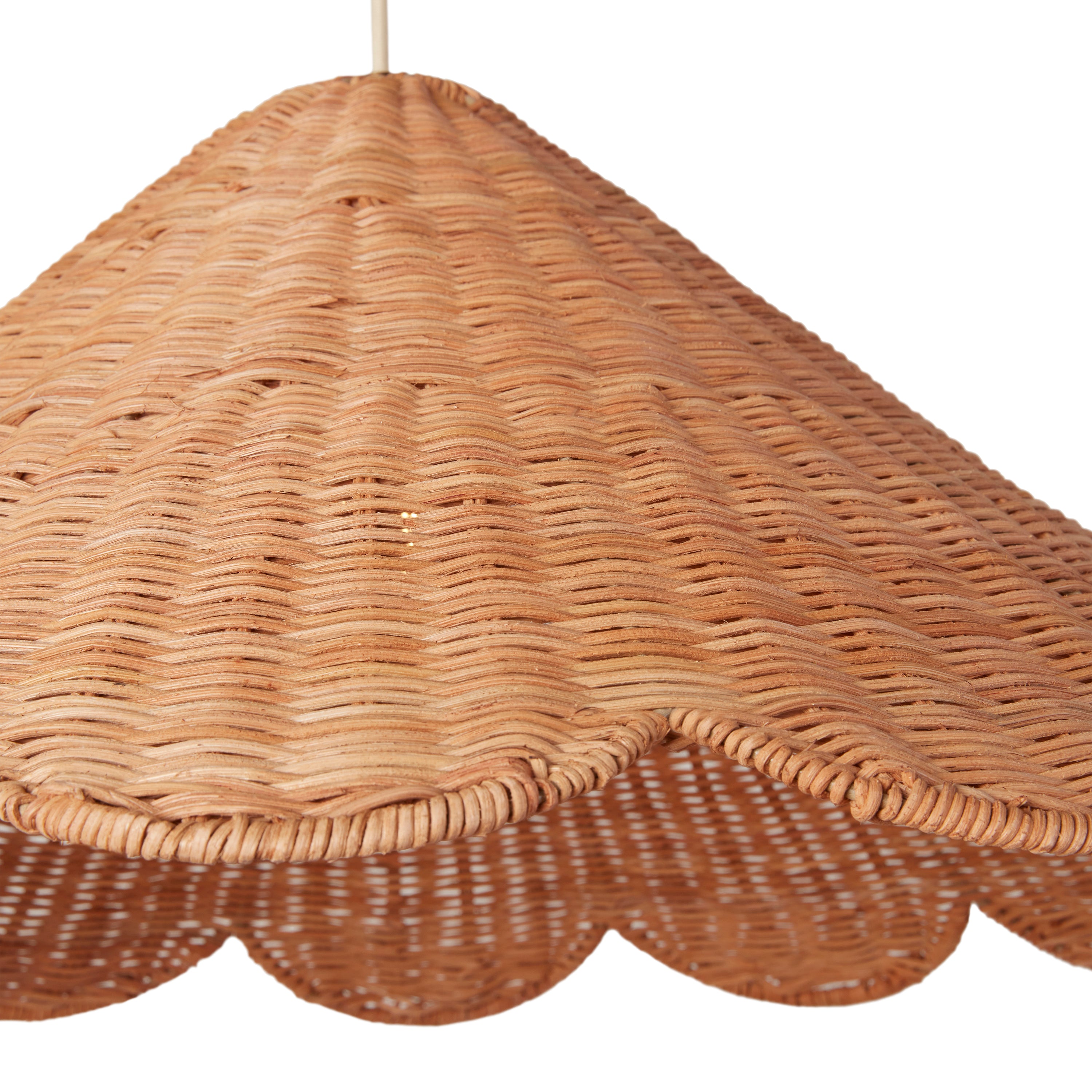 Alado Rattan Scallop Pendant - Pure Salt