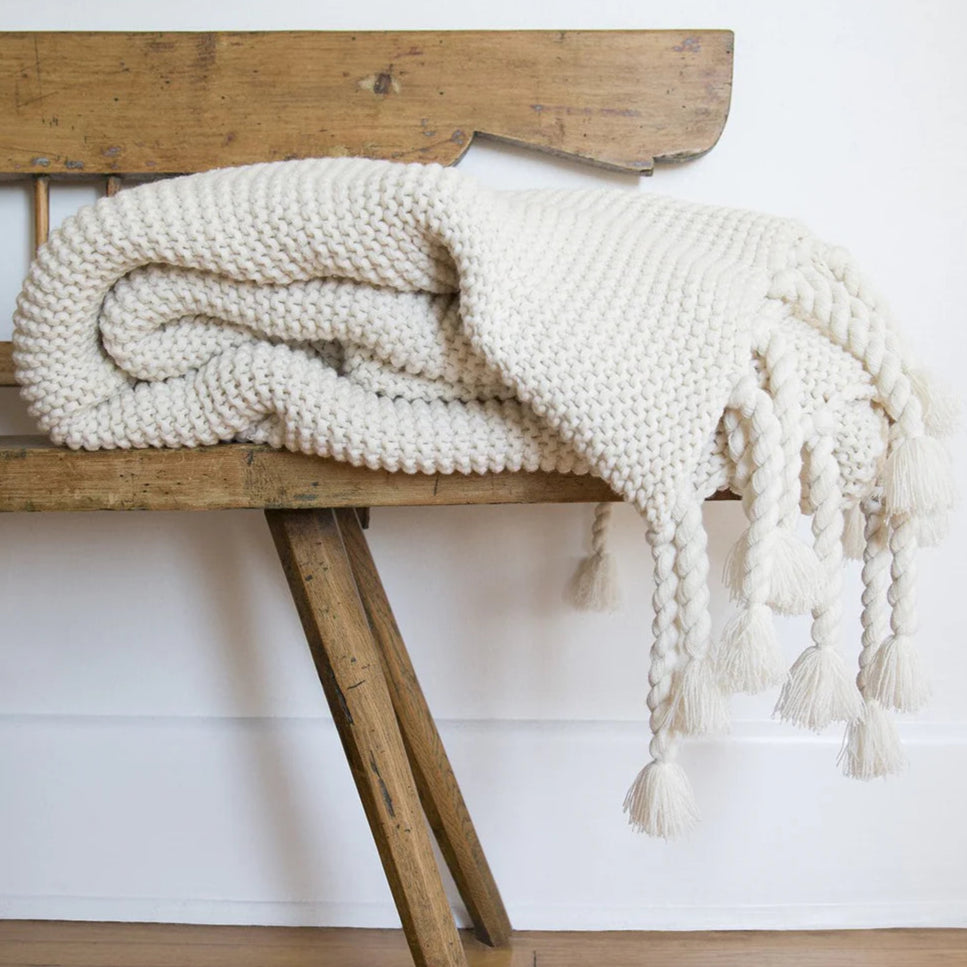 Trestles Oversized Throw by Pom Pom at Home, Antique White - Pure Salt Shoppe