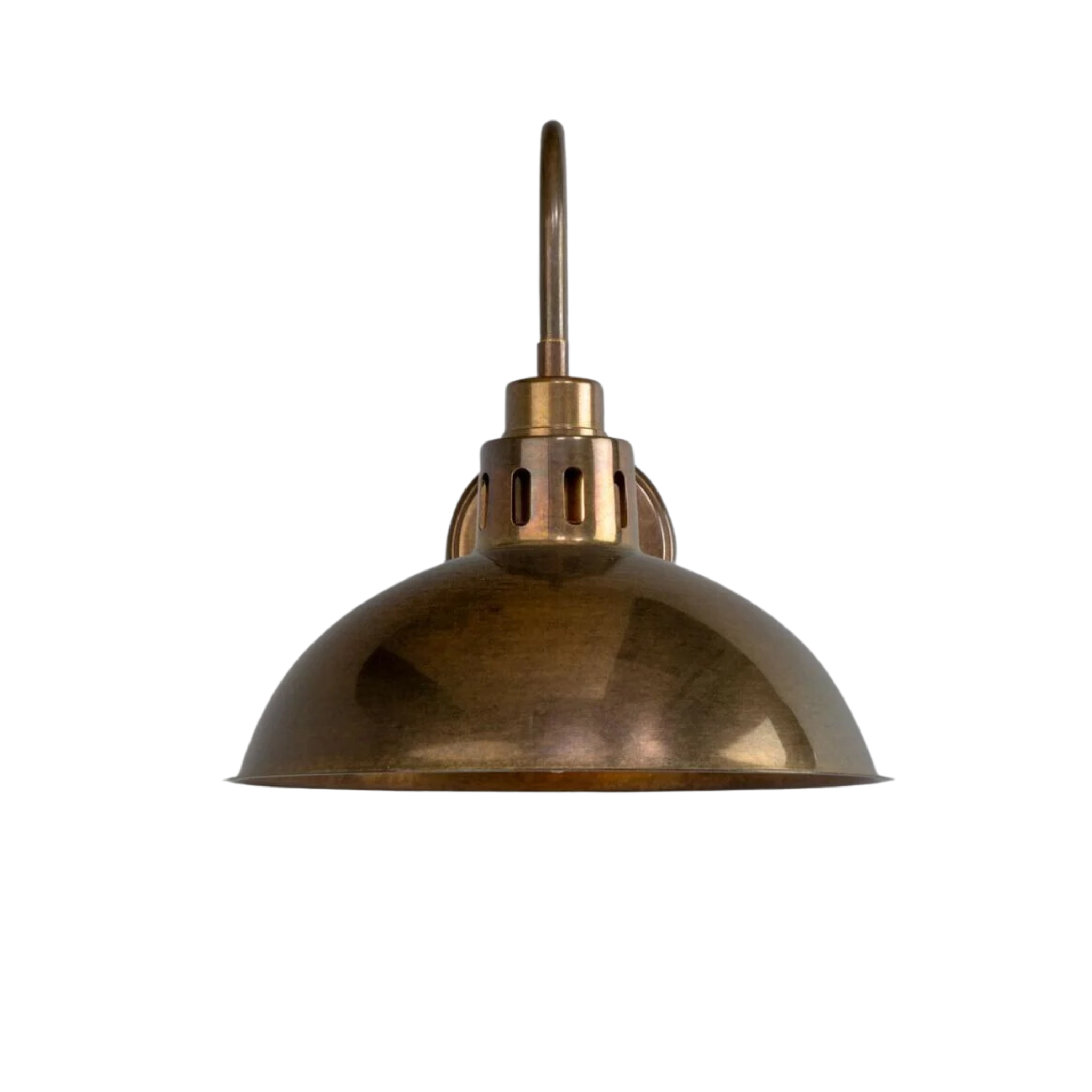 Selling Industrial Brass Swan Neck Wall Sconce - Pure Salt