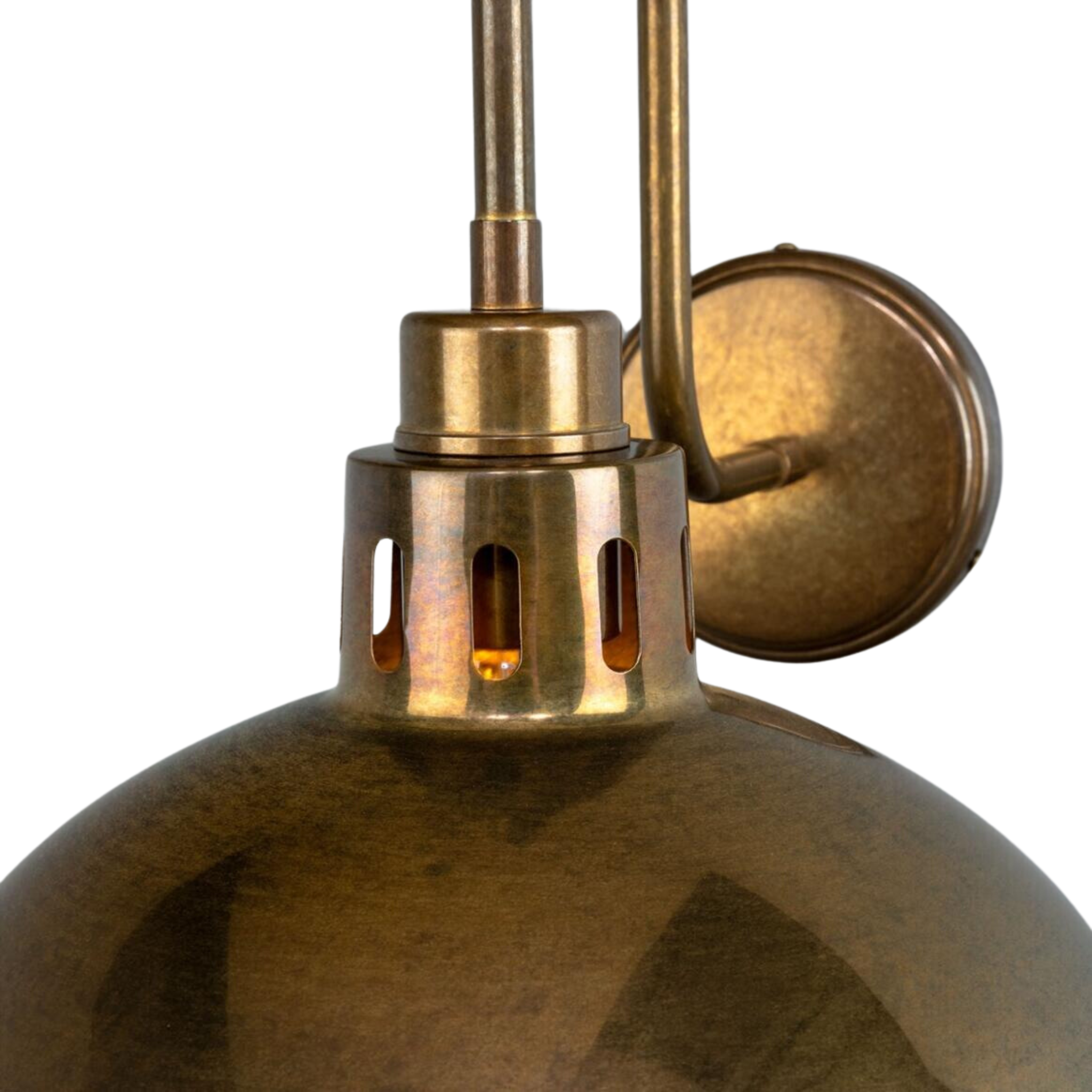 Selling Industrial Brass Swan Neck Wall Sconce - Pure Salt