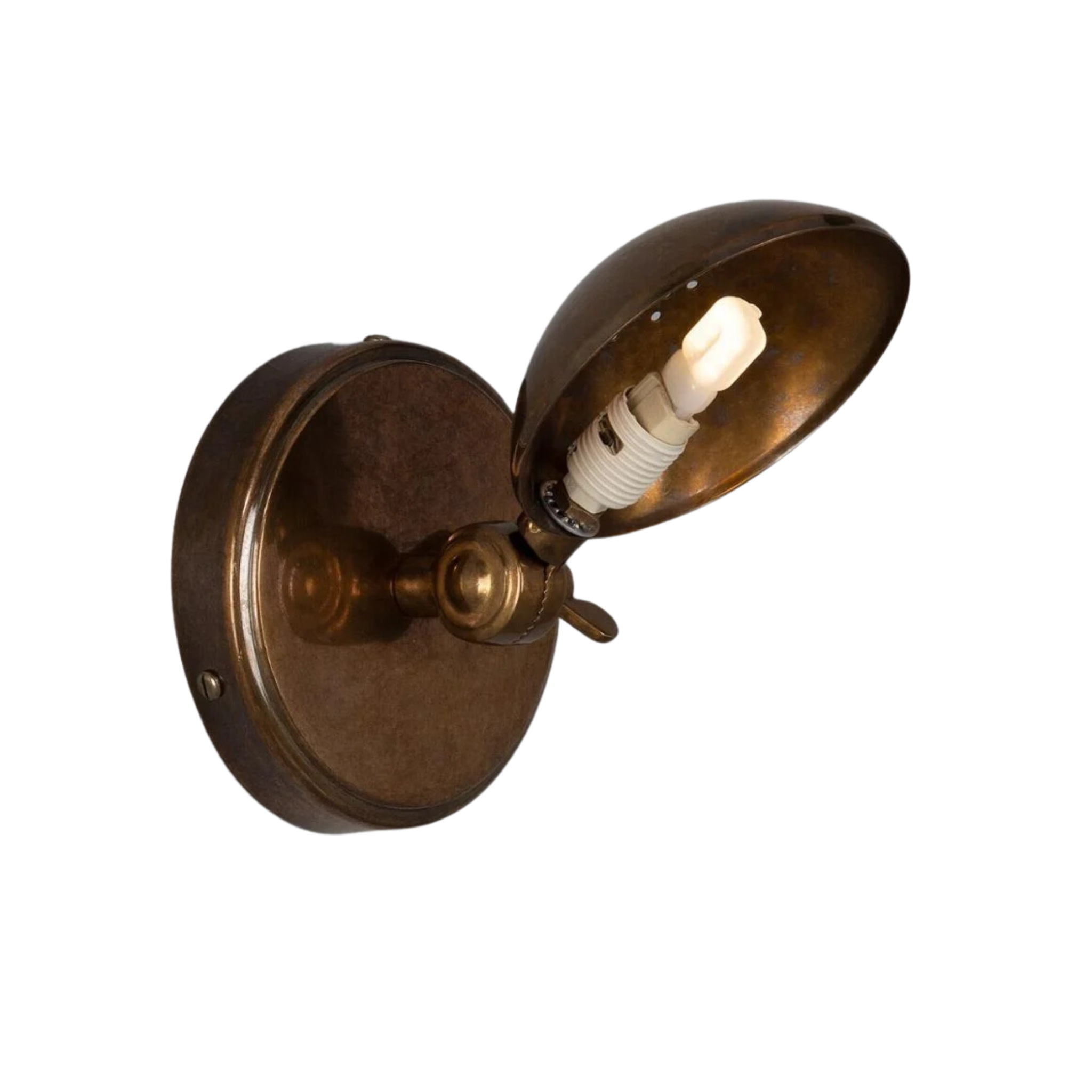 Saba Adjustable Vintage Brass Wall Sconce - Pure Salt